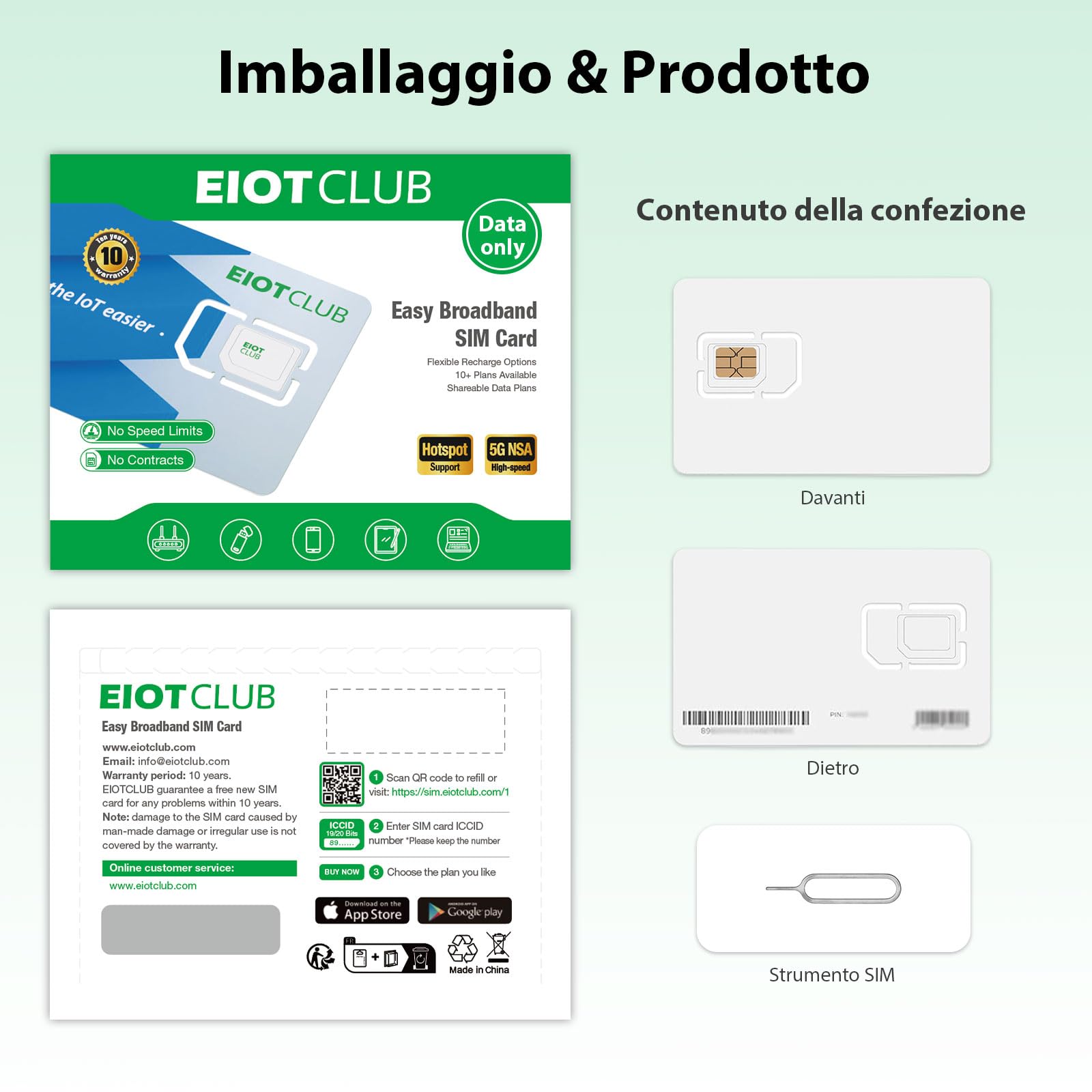 SIM Europea EIOTCLUB, 45GB | 90 Giorni | 5G/4G LTE, valida in 33 Paesi in Europa, SIM Prepagata da Viaggio Senza Contratto, Ricaricabile, per Telefoni, Router e Tablet (Solo Dati, Niente SMS)