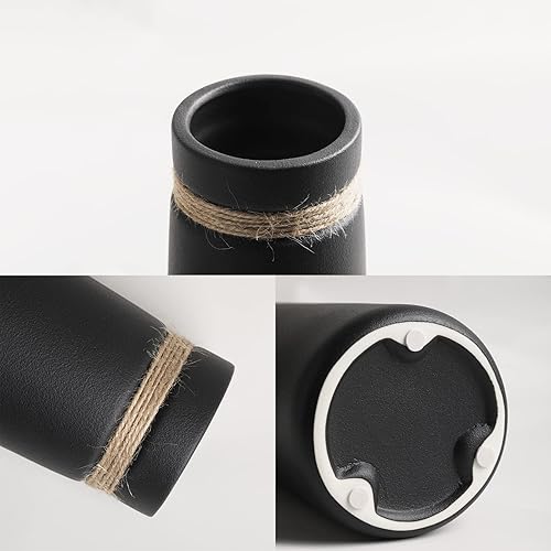 Miniatura 5 de Jarrón de cerámica negra de 10 pulgadas  Floreros para decoración del hogar  Jarrones para decoración de granja  Decoración moderna de escritorio