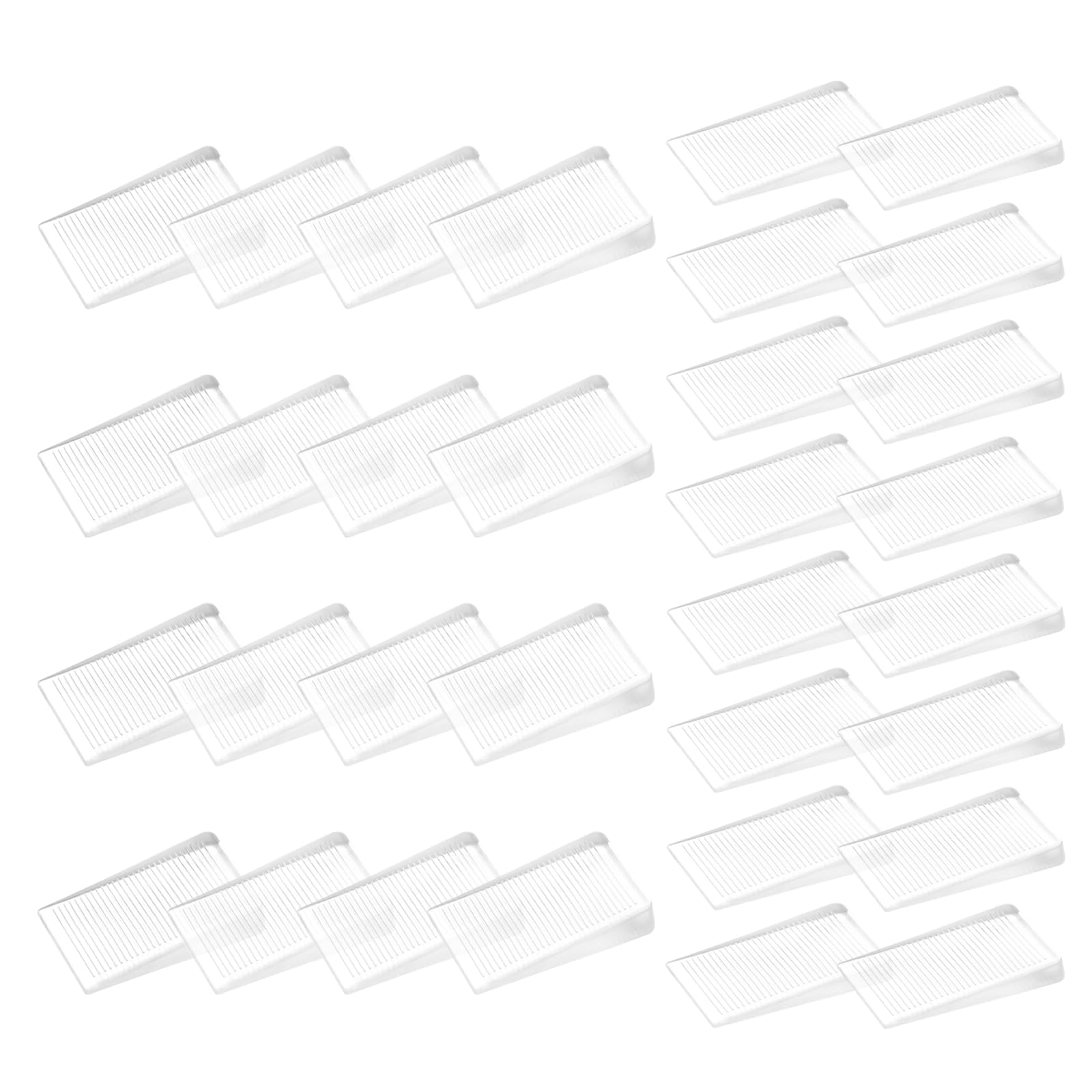 32 PCS Furniture Levellers 5mm/10mm Non Slip Flexible Rubber Wedge Door Stop Rubber Wedges for Levelling Transparent Table Leveling Shims for Furniture Table Chairs Door Cabinets Stackable