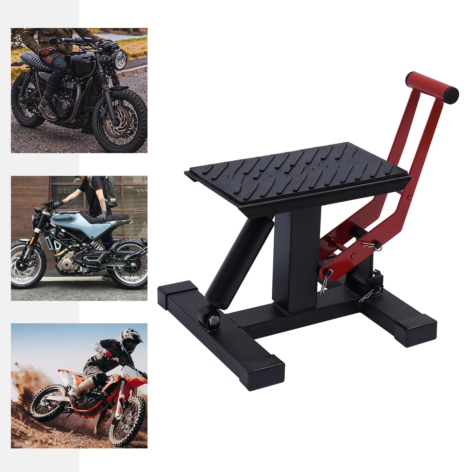 składany stojak na kółka Podnośnik motocyklowy, regulowana wysokość 25-40 cm, podstawa 30 * 31, uniwersalny stojak konserwacyjny do motocrossu stojak do parkowania
