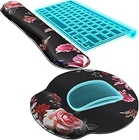 Vista 12 de KTRIO Reposamuñecas ergonómico para teclado y alfombrilla para mouse con reposamuñecas, soporte de muñeca de espuma viscoelástica para escribir