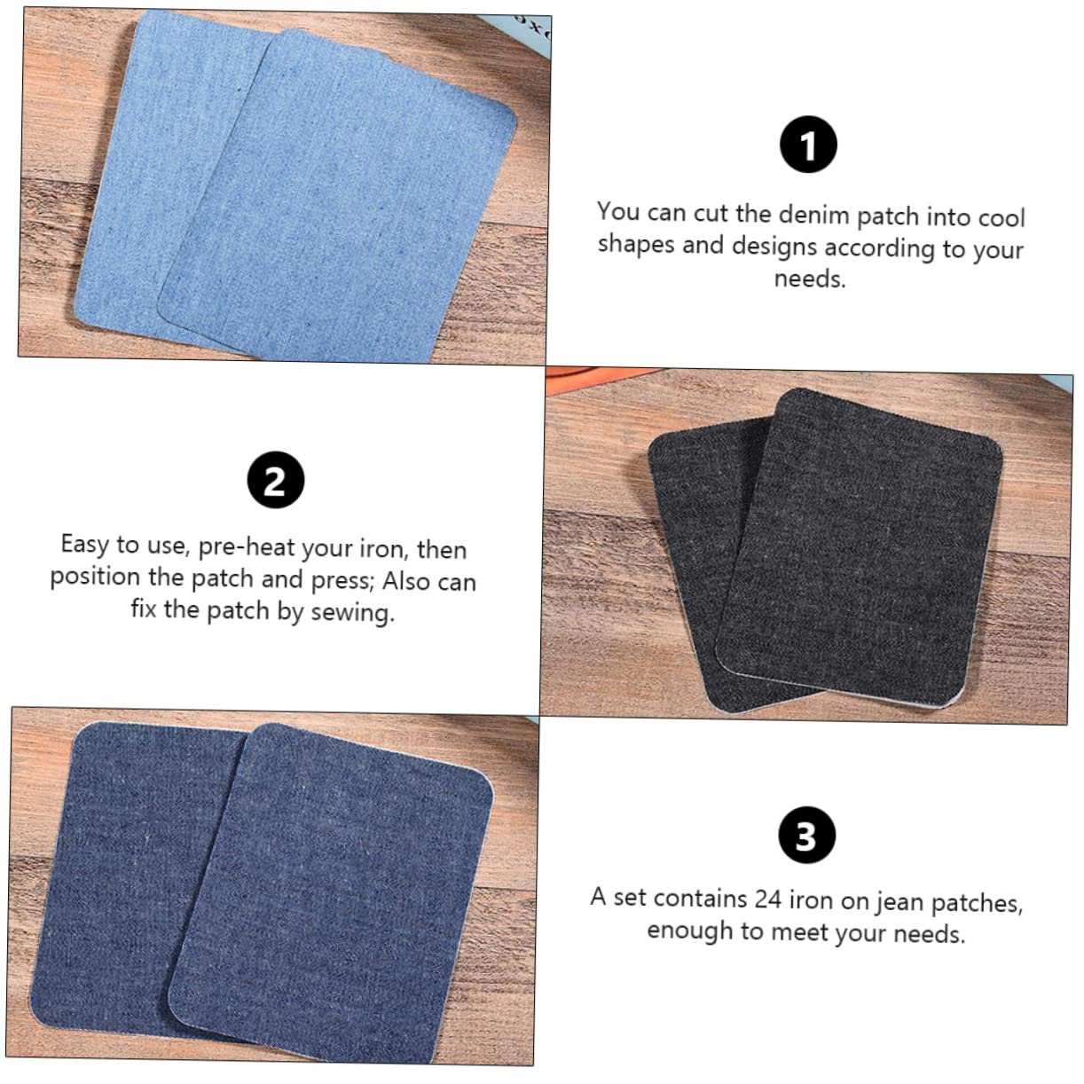 SHINEOFI 72pezzi Pz Toppe Termoadesive Per Riparazione Jeans Patch Adesive Per Abbigliamento Facile Applicazione e Decorazione