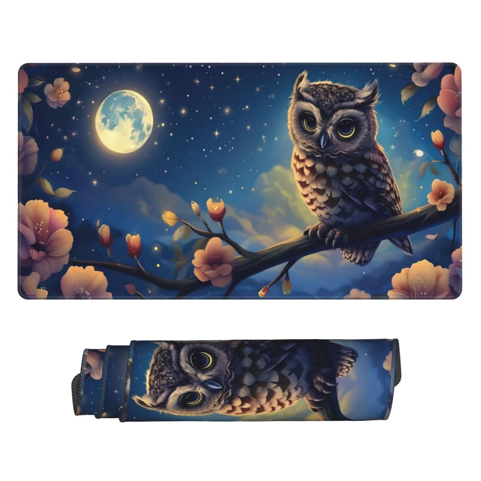 Podkładka pod mysz księżyc, duża podkładka pod mysz 1600 x 800 mm, podkładka pod mysz do gier, podkładka na biurko ze zszytymi krawędziami, podkładka pod mysz z klawiaturą, do pracy, gier, biura,