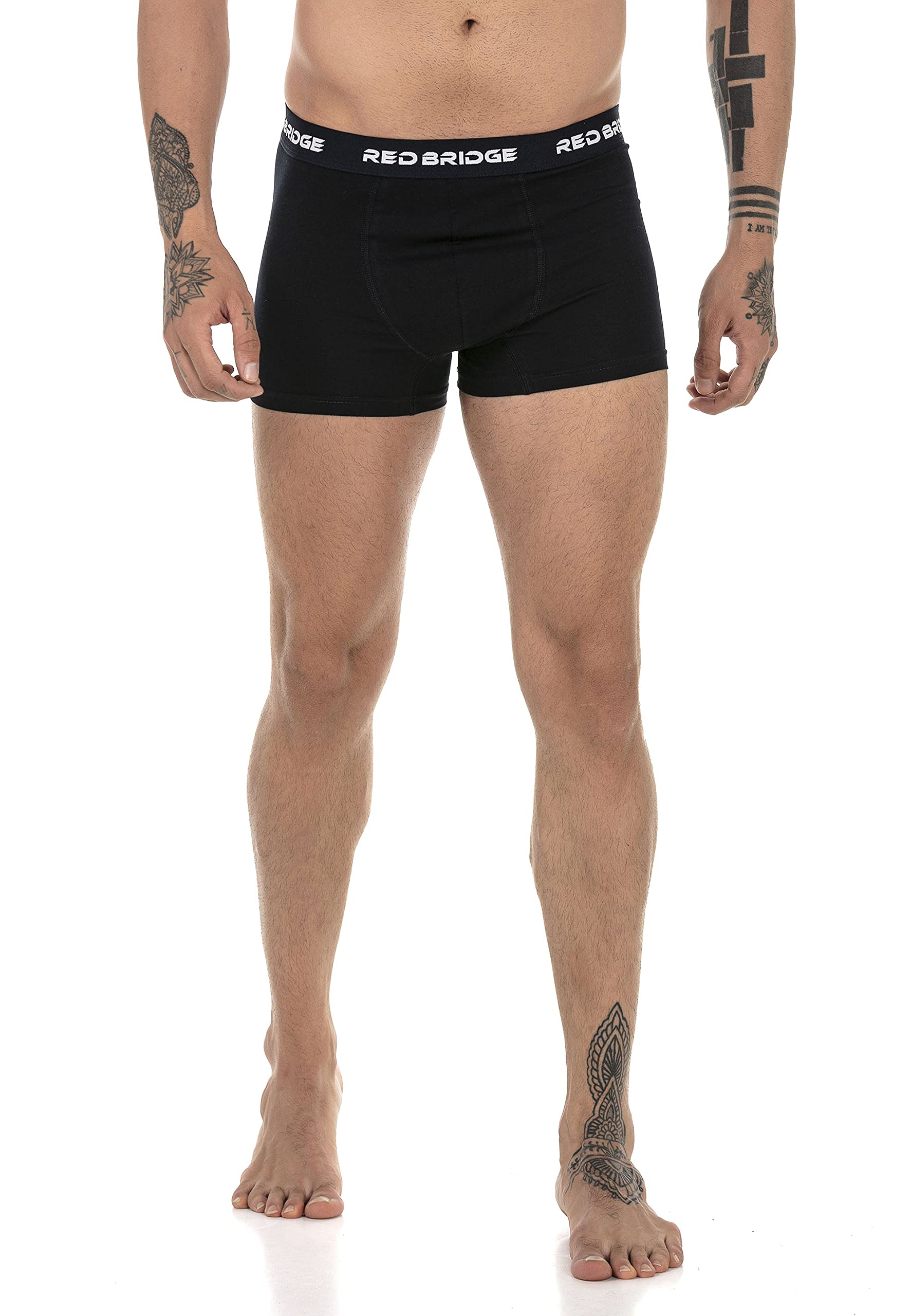 RED BRIDGE Boxer da Uomo Pacco da 10 Tinta Unita Unicolore Slim Cotone Stretch Elasticizzati Intimo Basic