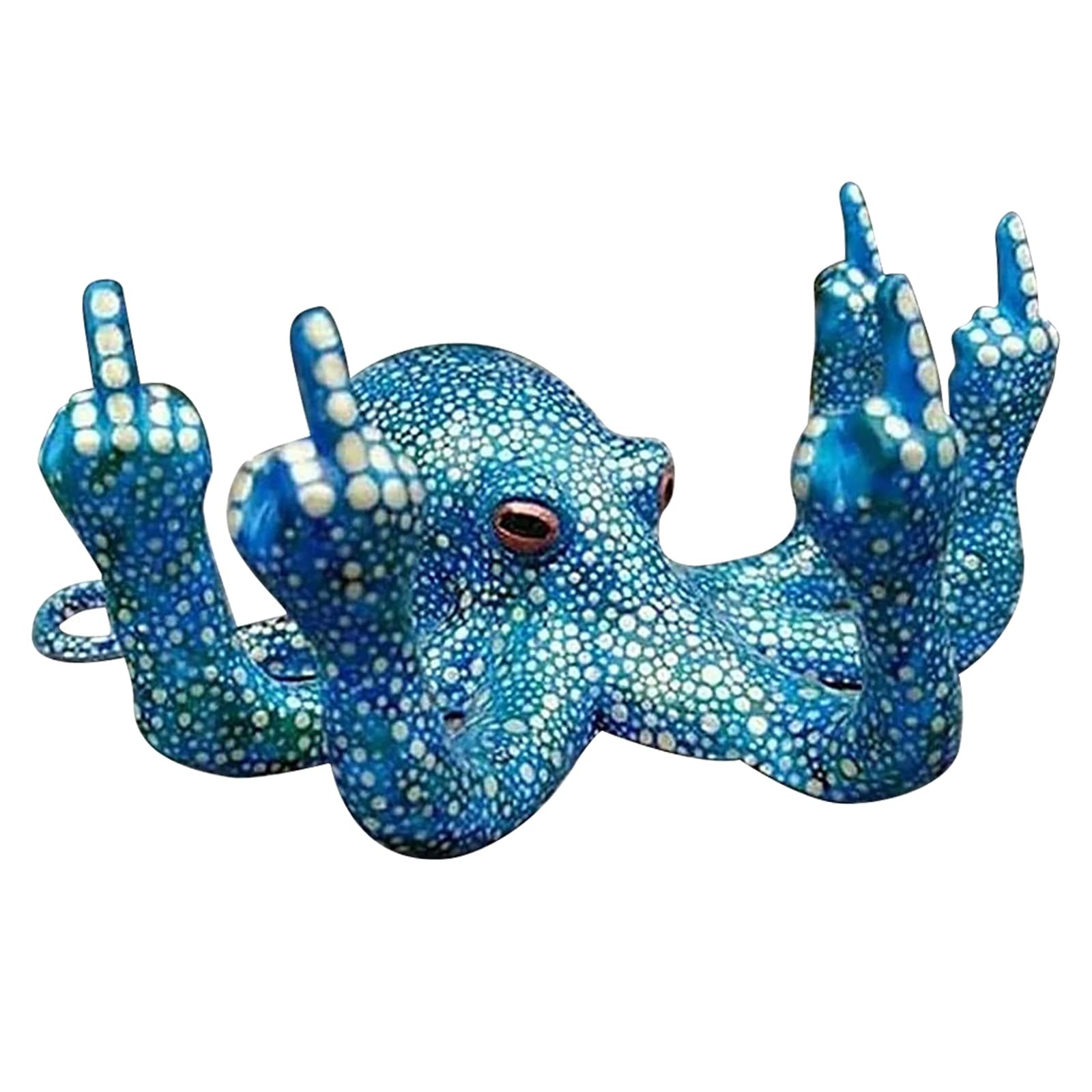 Estatua de Pulpo de Dedo Medio, Mini Estatua de Pulpo Enojado Brillante con Gesto de Dedo Medio, Estatua de Pulpo Creativa para jardín, casa, decoración, Escultura, jardín, Adornos, Figura de Resina