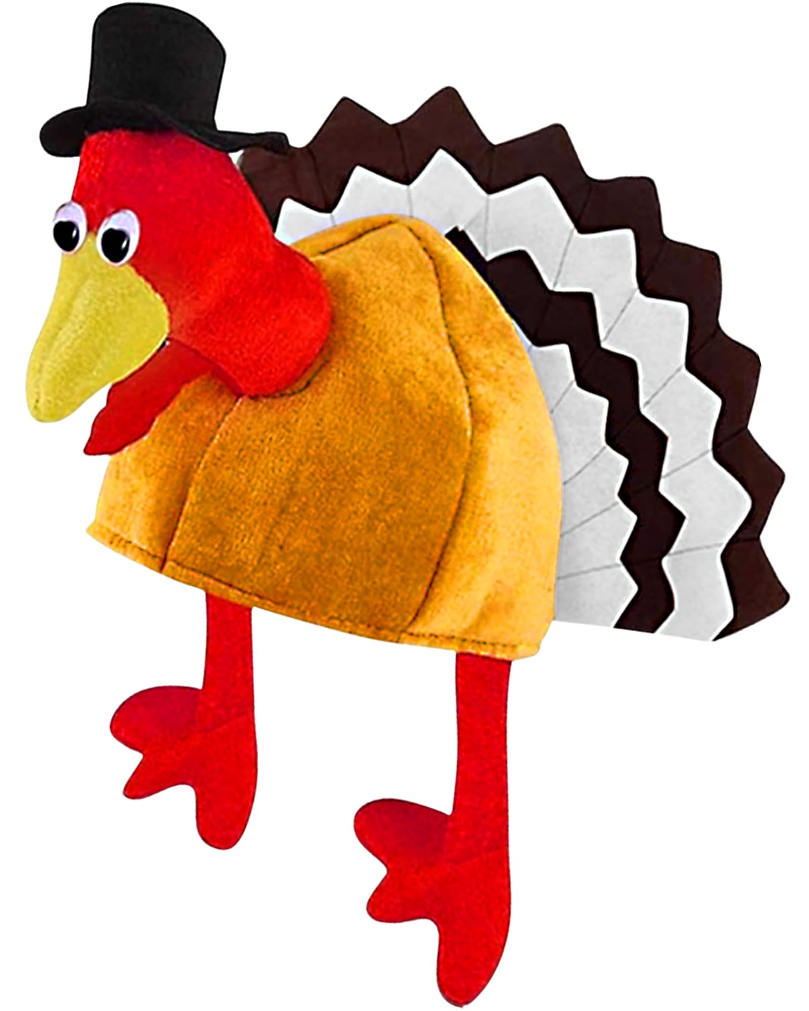 Bnikion Plush Thanksgiving Turkey Hat with Head Legs and Tail Fancy Dress Accessory Thanksgiving Costume Party