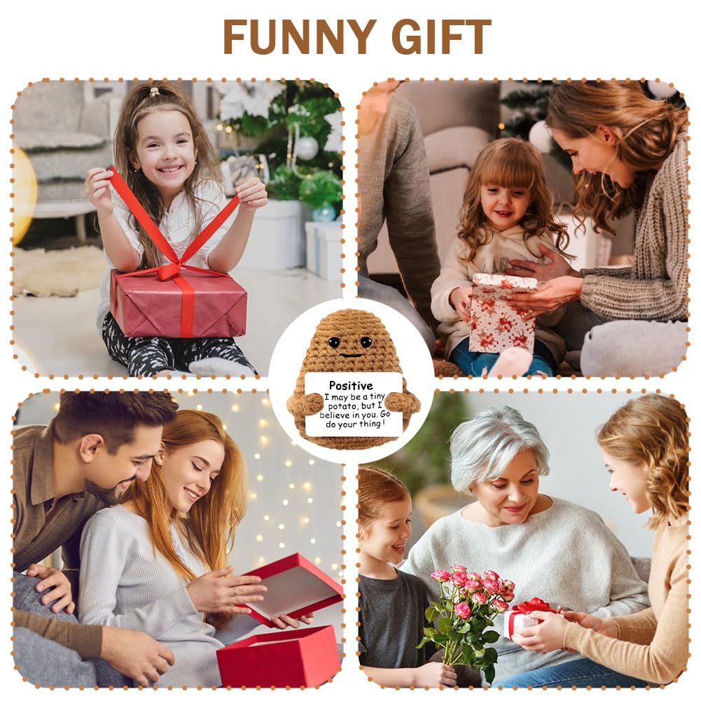 Aolso Mini Giocattoli di Patate 2pcs, Bambola in Lana e Maglieria per Ufficio Decorazione, Peluche per Regali di Compleanno