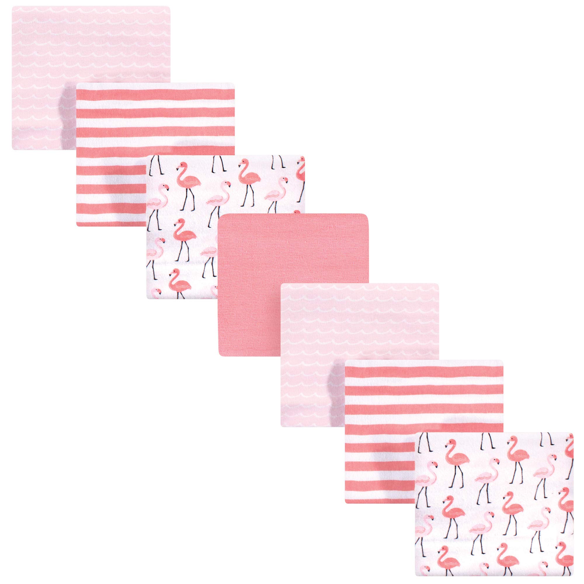 Hudson Baby Unisex Baby Cotton Flannel Receiving Blankets Bundle, Flamingos, One Size