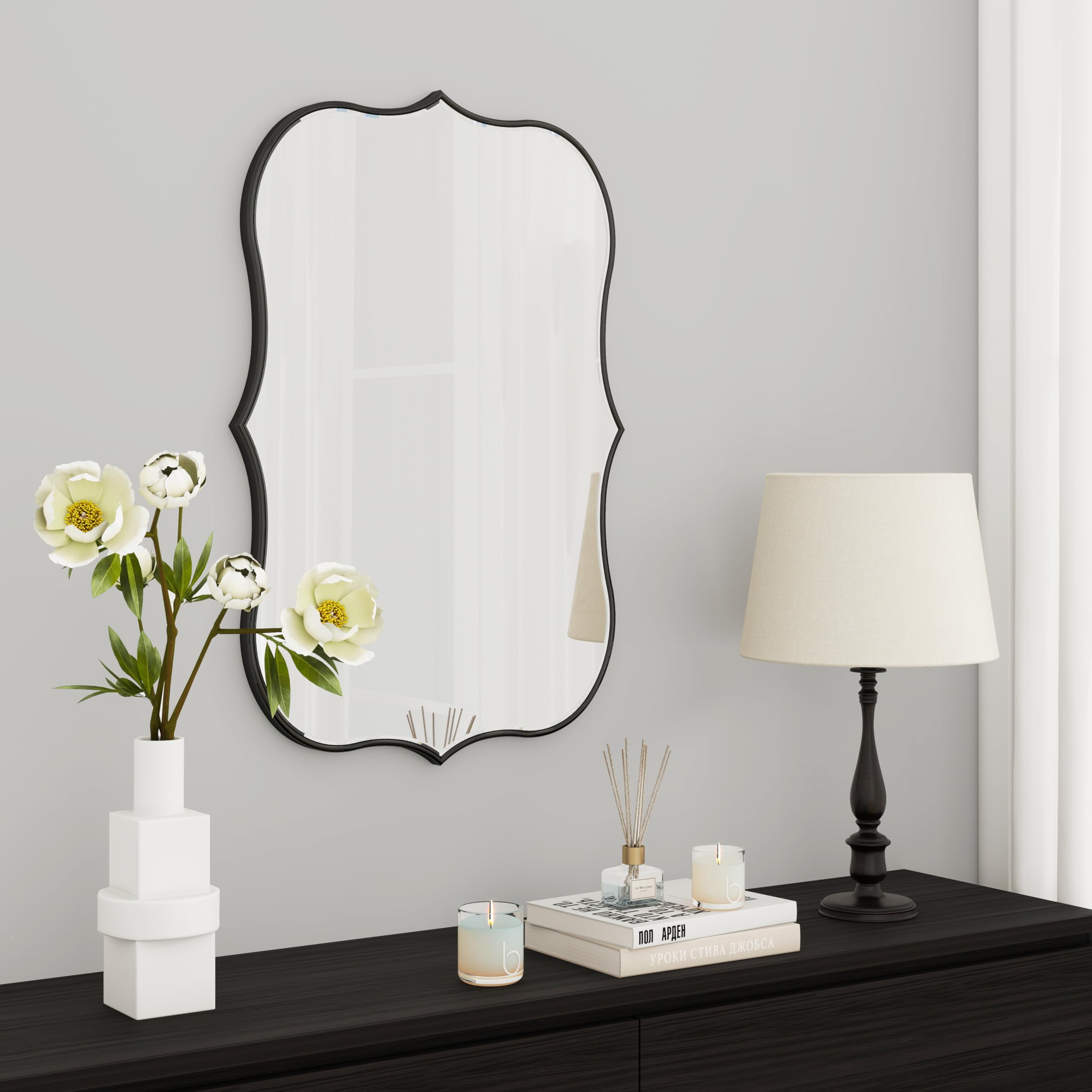 Specchio Parete Rettangolare Con Cristalli - 90x60cm, Lussuoso, Per Bagno/Soggiorno - Foto 3