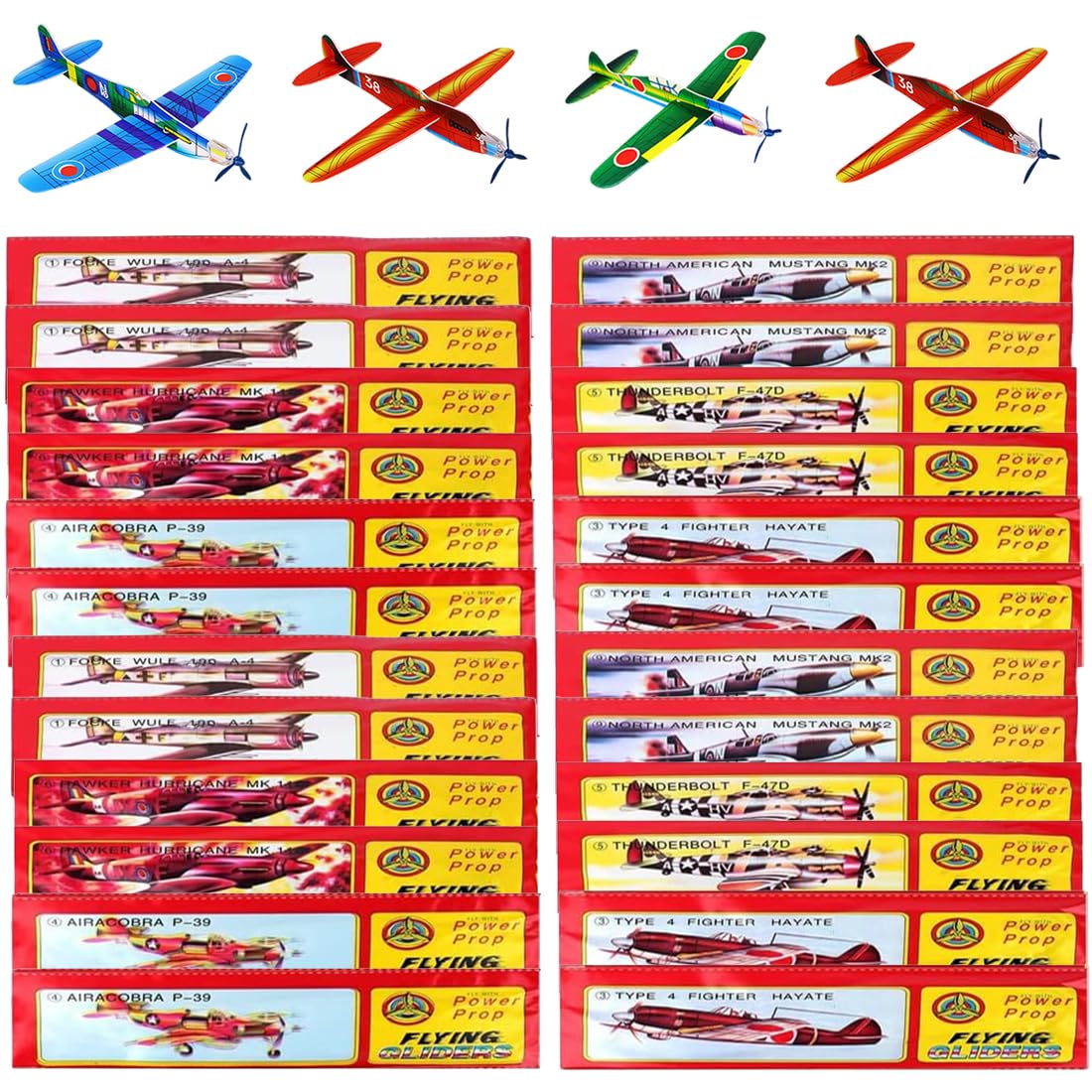 CATELL 30 Aviones Planeadores De Espuma Para Niños – Set De 6 Estilos, Fáciles De Montar, Ideales Para Fiestas Y Premios
