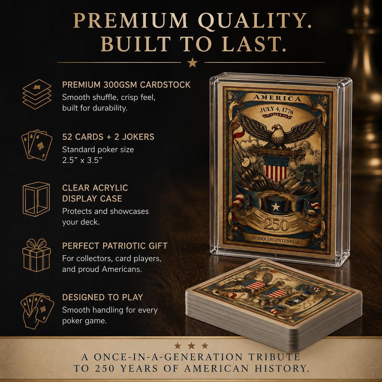 Amazon.com: Premium Playing Cards, Patriotic America 250th