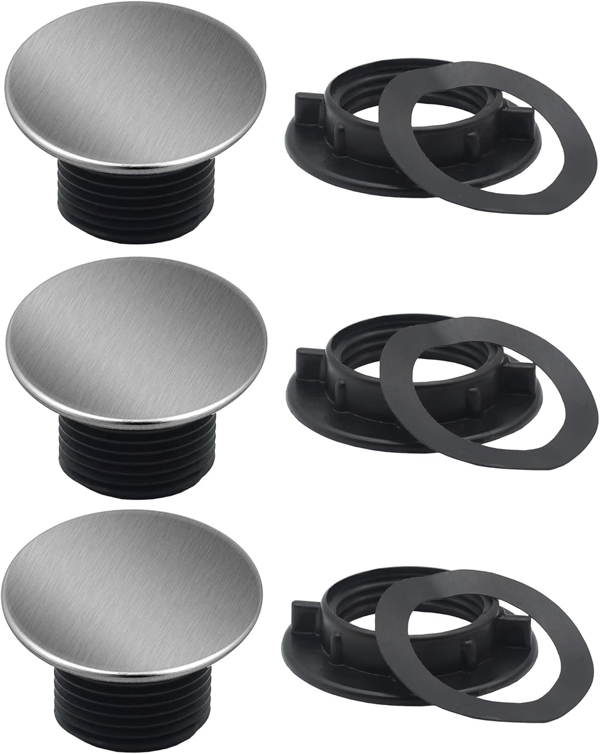 Kitchen Sink Hole Cover Black, Brushed Nickel Sink Caps for Top Holes