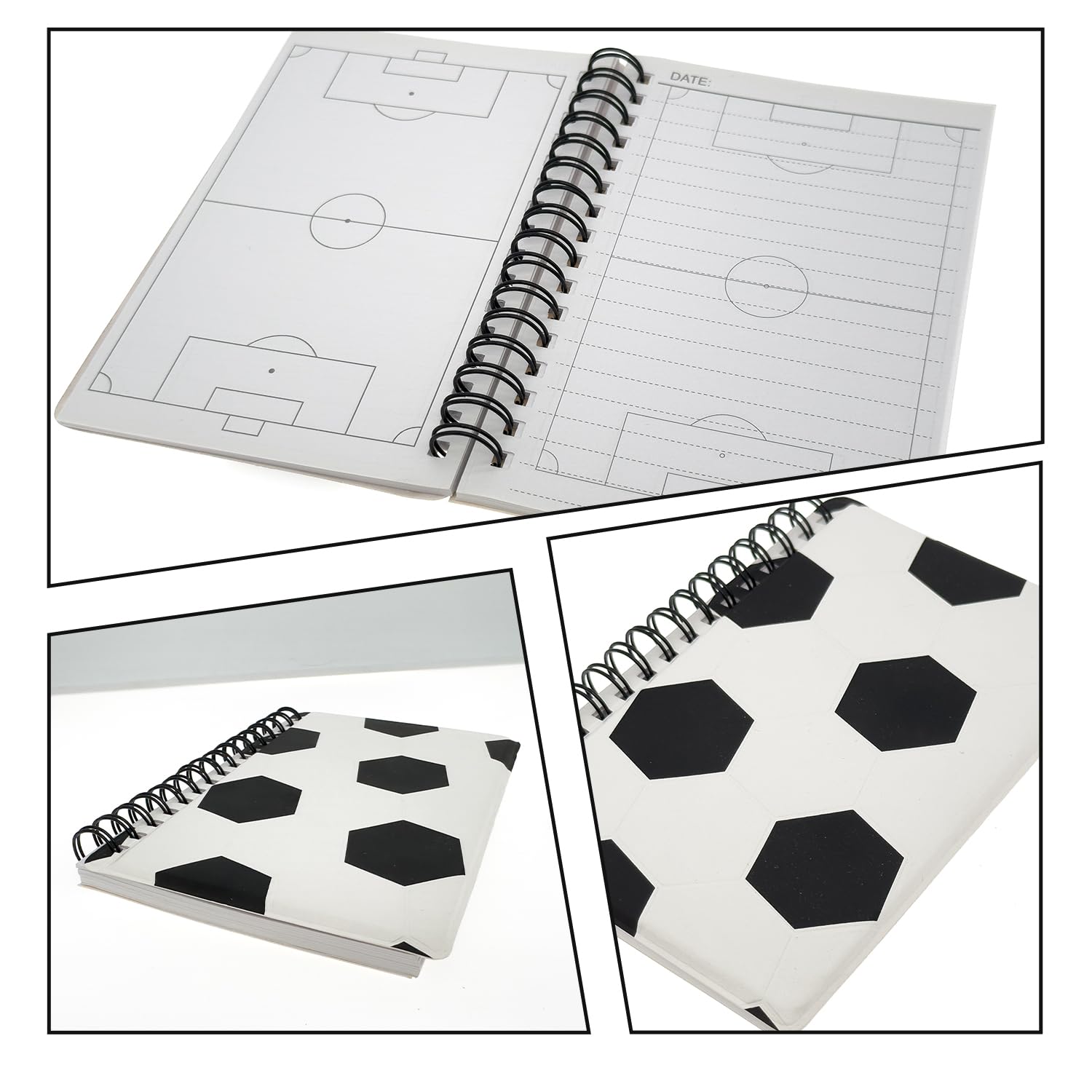 Carnet De Football 2 Pièces A6 100 Pages,Carnet De Notes Football Garçons, Carnet De Coach Football,Cadeau De Football Pour Garçons Fans De Football,Double Face Football Jour De Match Cahier Tactique