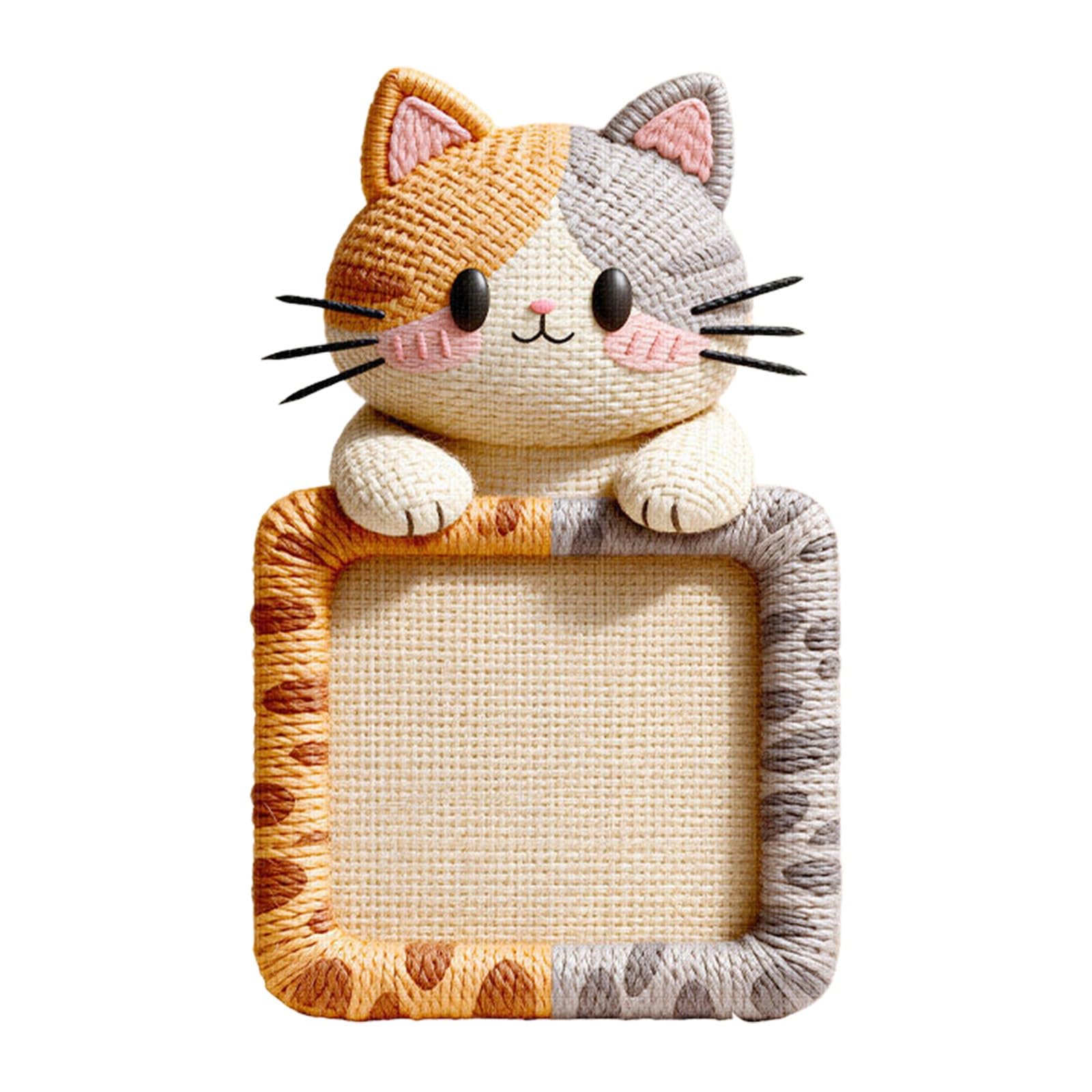 5D Cartoon Cat Climbing Mat Scratchers Adhesive Cat Scratch Wall Furniture Protector Scratching Mat Reusable Easy to Install for Indoor Cats (C)