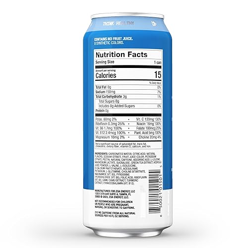 Miniatura 2 de ZOA ENERGY - Bebidas energéticas sin azúcar súper bayas 16 onzas energía saludable para el equilibrio y la conducción 160 mg de cafeína natural