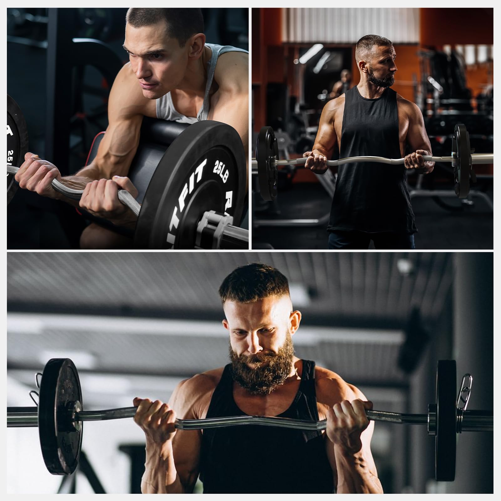 RitFit Olympia Langhantelstange 50mm, Hantelstange 120/150cm/200cm | für Kreuzheben, Kniebeugen, Bankdrücken, Fitness & Kraftsport