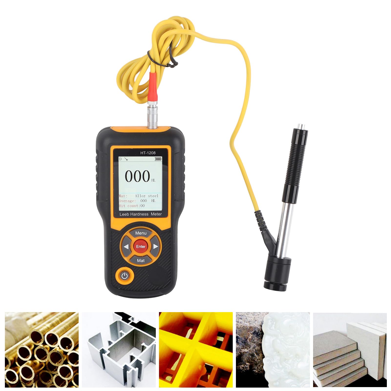 Tester di Durezza Digitale HT-1208 Ad Alta Precisione per Metalli Acciaio Ferro Bronzo Rame con Display LCD Professionale per Laboratorio Industria Officina Meccanica Strumento di Misura