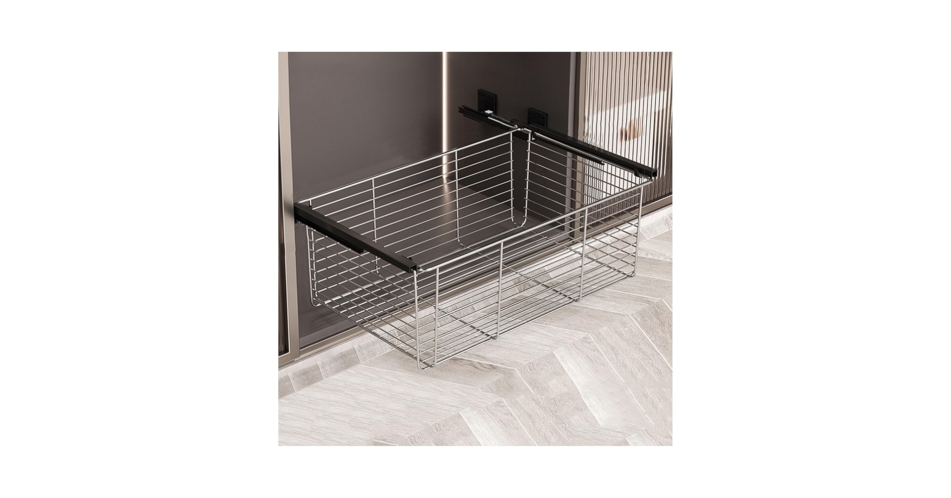 Amazon｜引き出し式衣類収納バスケット、スライドレール付きの