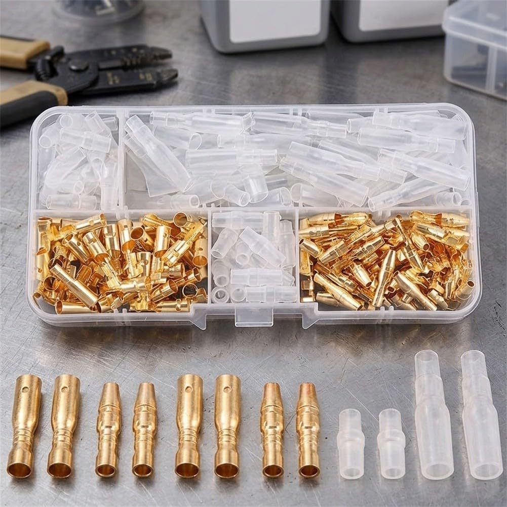 200pcs Conectores Macho Hembra 3.5mm para latón Aislados 200pcs