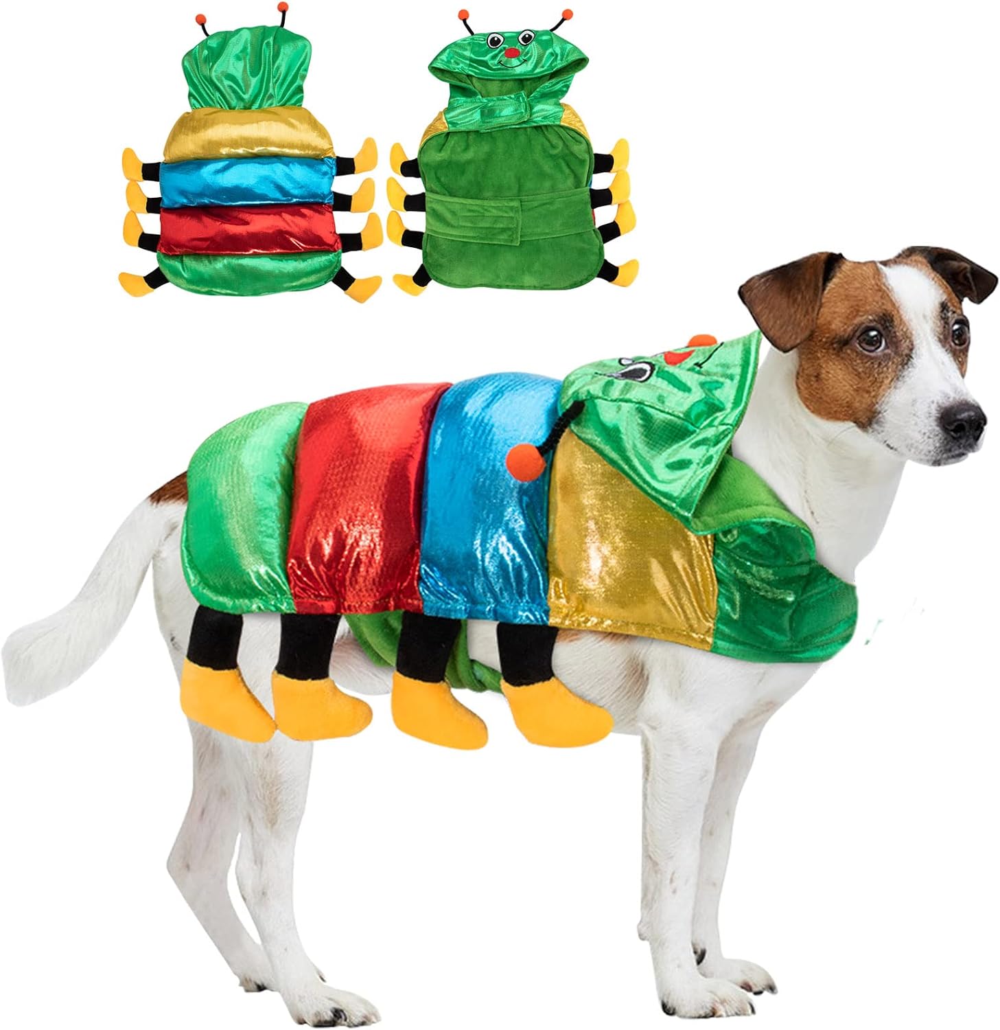 Dog Christmas Costume Dog Caterpillar Costume Halloween Costumes for Dogs, Caterpillar Hoodie for Pet Funny Caterpillar Pet Costumes for…