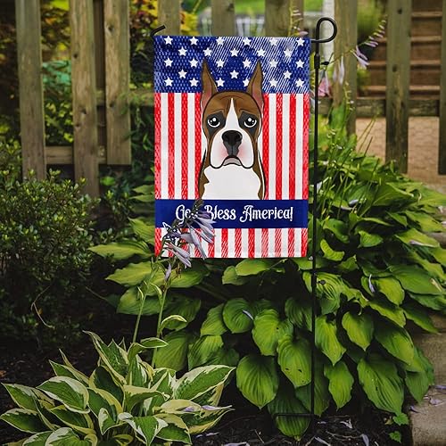 Vista 311 de Caroline's Treasures BB2171GF American Flag and Border Collie Garden Flag Mailbox Flag Decorative Yard Flag Banner Outside Patio Artwork Yard Flower