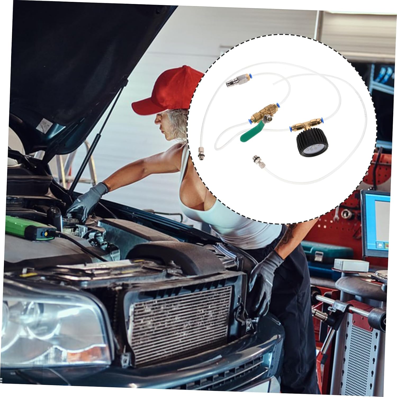 Air Absorber Leak Tester for Automotive Pneumatic Air Leak Detection Tool for Car Maintenance and Repair Accurate Gauge