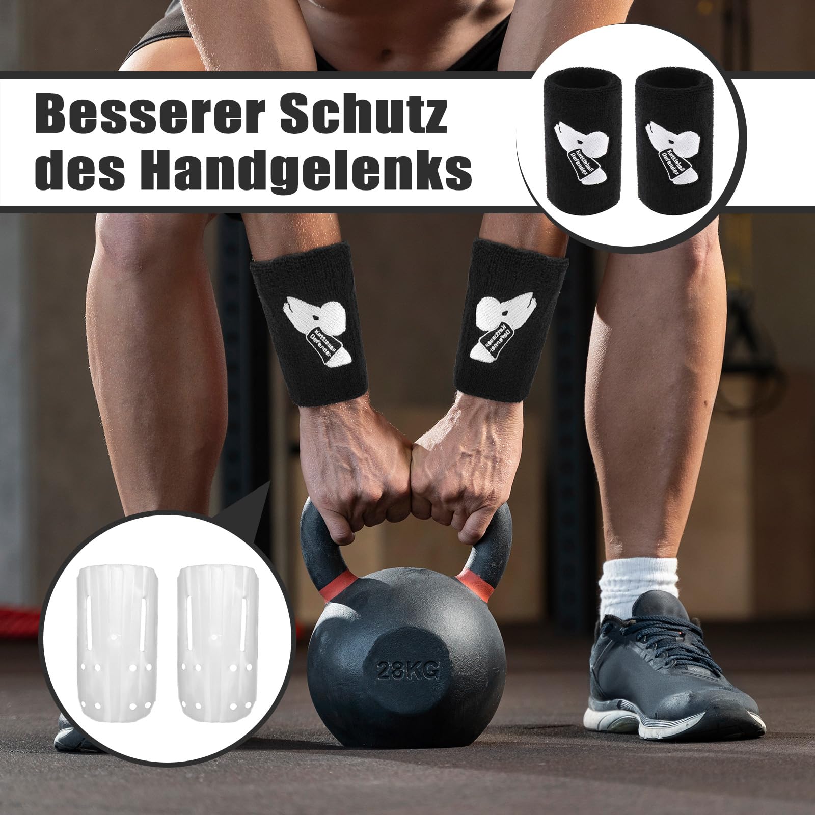 2 Paar Kettlebell Wrist Guard Handgelenk Armschutz, Handgelenkschutz Unterarmschutz, Wrist Guard Schutz Abdeckungs Klammer, Handgelenk- und Armschützer für Training