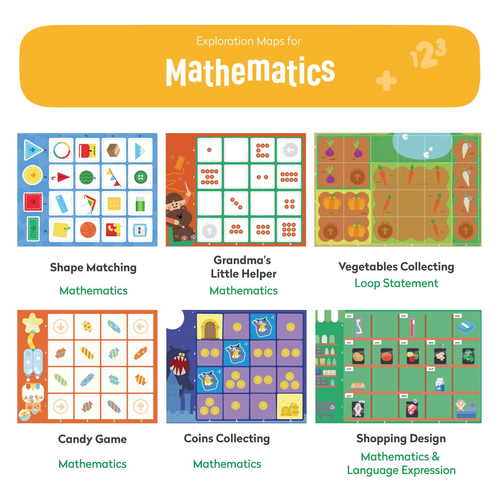 Mapa de Exploración para Tale BOT Pro y Coding Set Ciencia, Matemáticas y Estudios Sociales Set de Ciencias para Que los Niños Aprendan