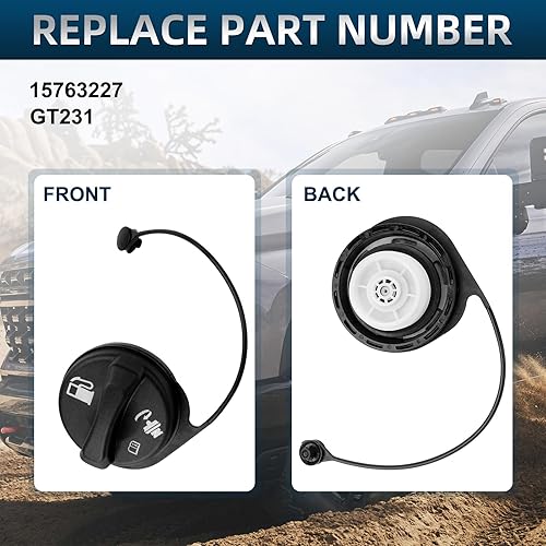 Miniatura 6 de Tapa de gasolina Tapa de combustible compatible con Chevy Avalanche Cavalier Silverado Venture Suburban Tahoe Buick GMC Sierra Yukon Cadillac