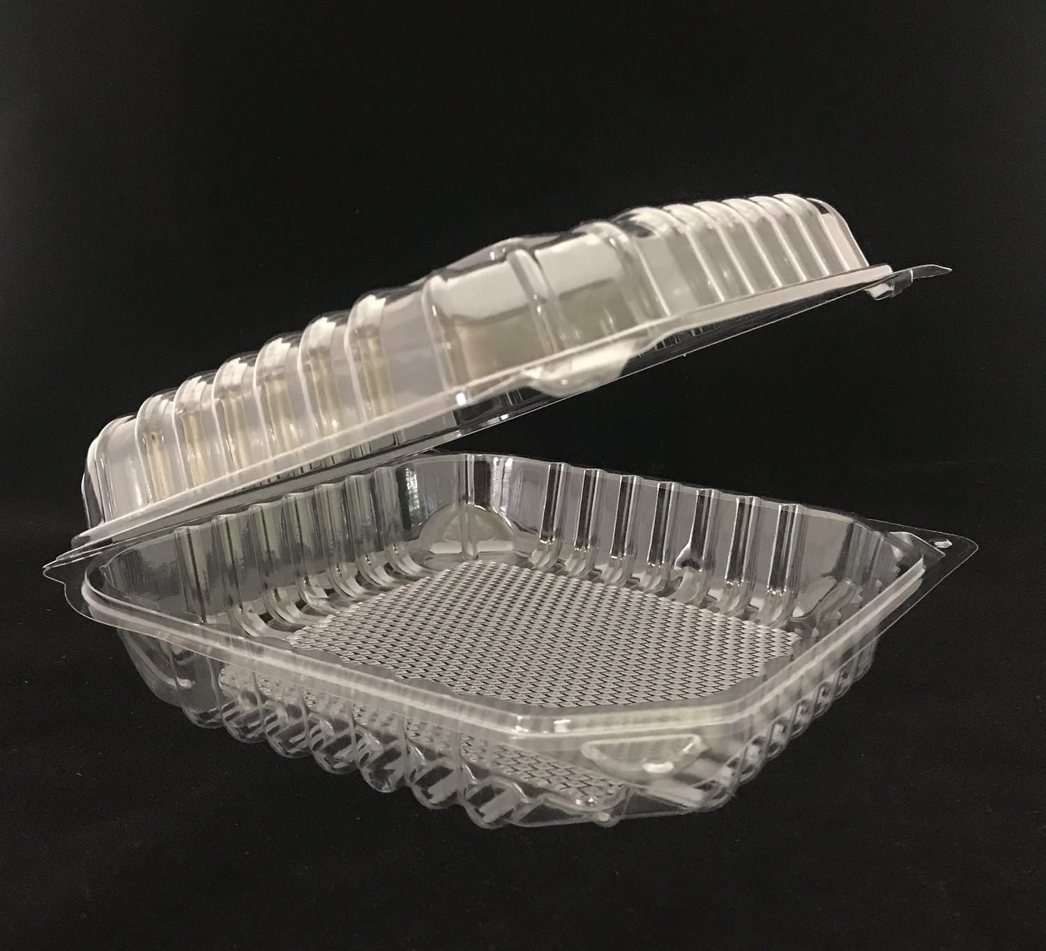 Clear PET Hinged-Lid 9”x9” 1 Compartment 180 Ct Case