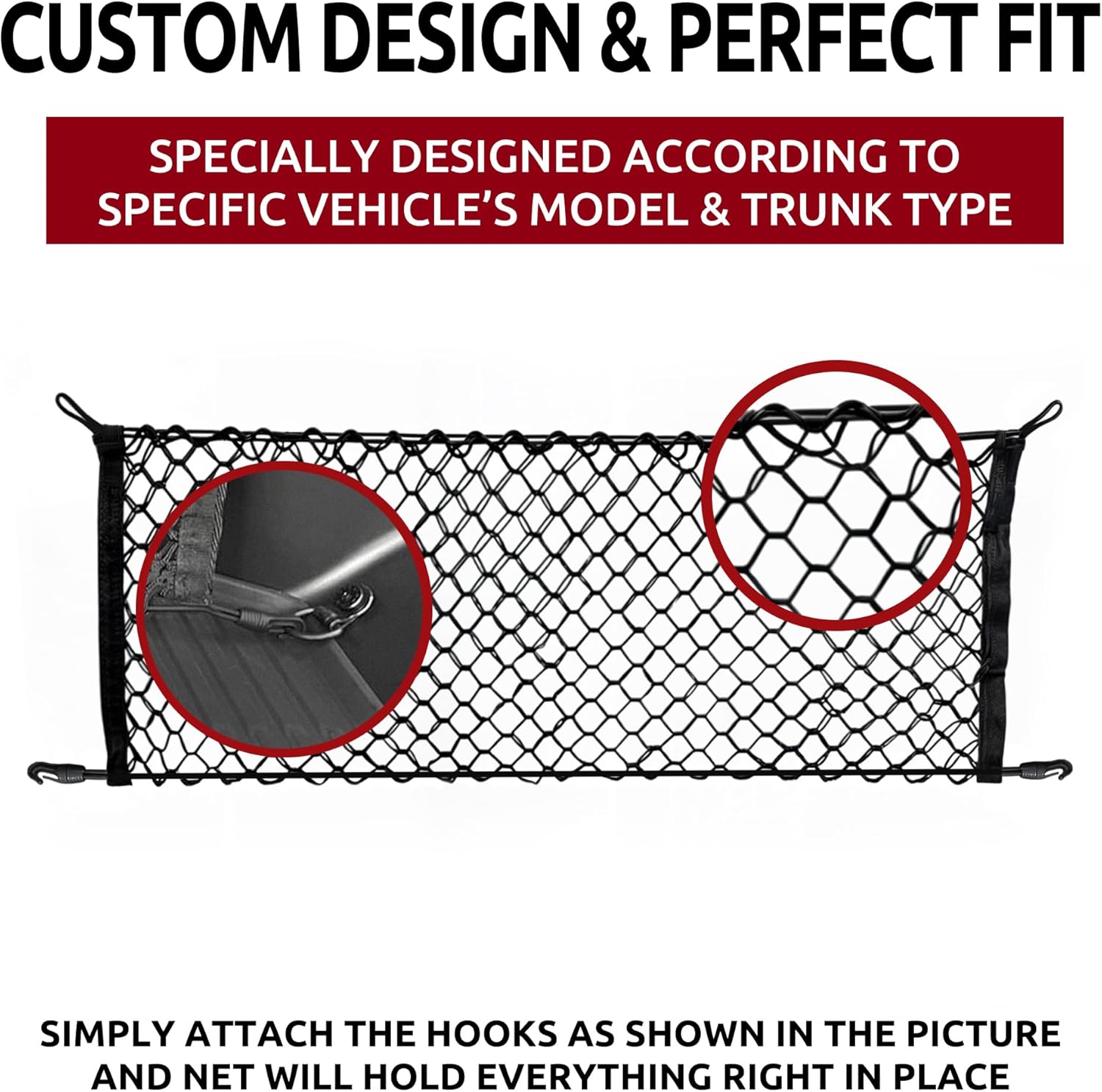 Envelope Style Frunk Mesh Cargo Net for F-150 Lightning 2022-2026 Car Accessories - Premium Frunk Organizers and Storage - Cargo Bed for Pickup Truck