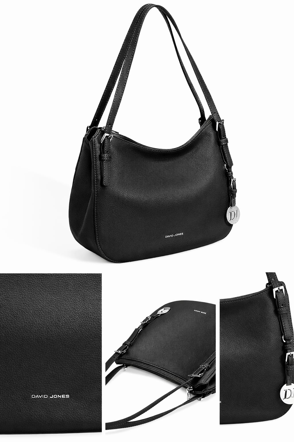 David Jones - Damen Schultertasche Hobo Beuteltasche Mittelgroße