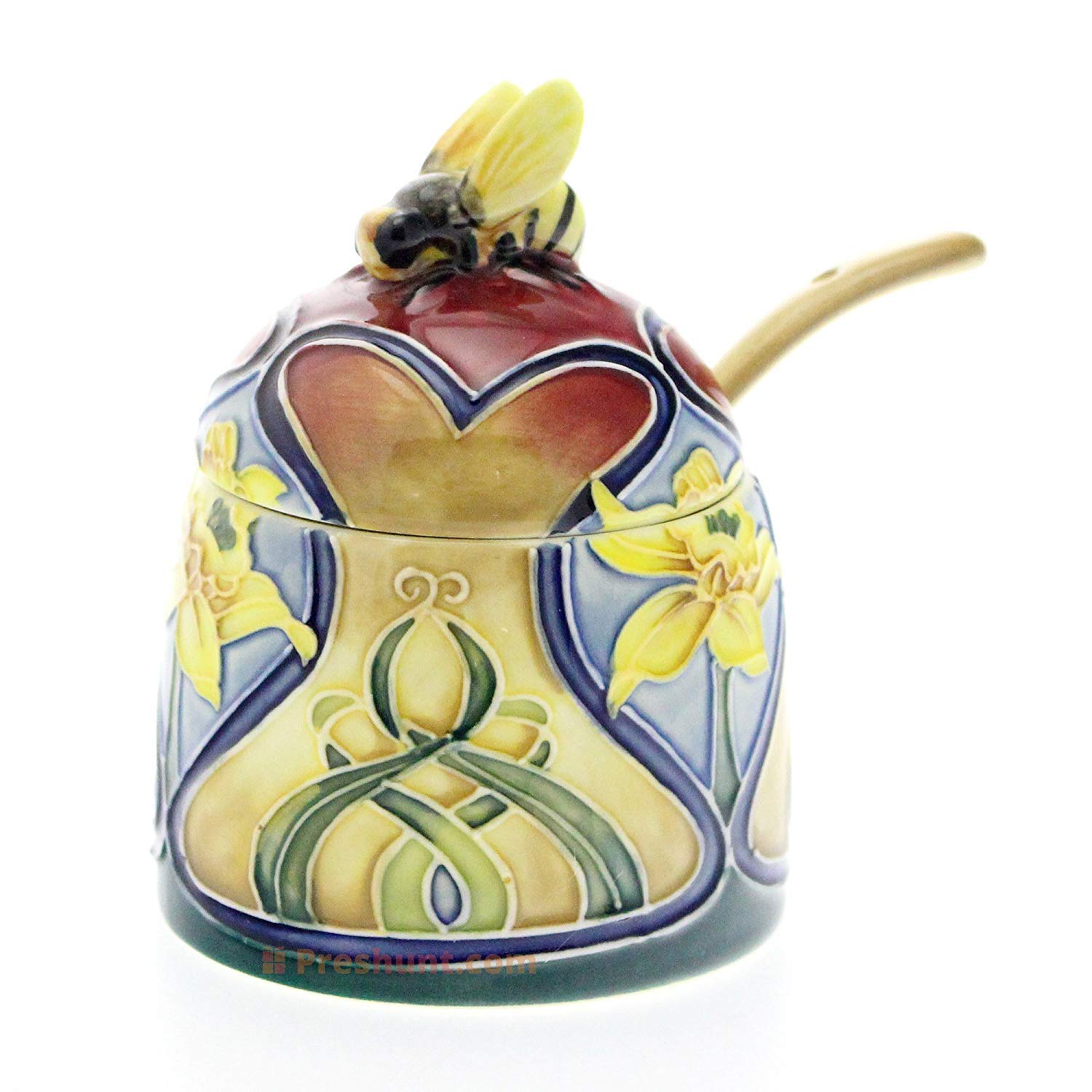 Old Tupton WareDaffodil Design - Honey Pot and Spoon