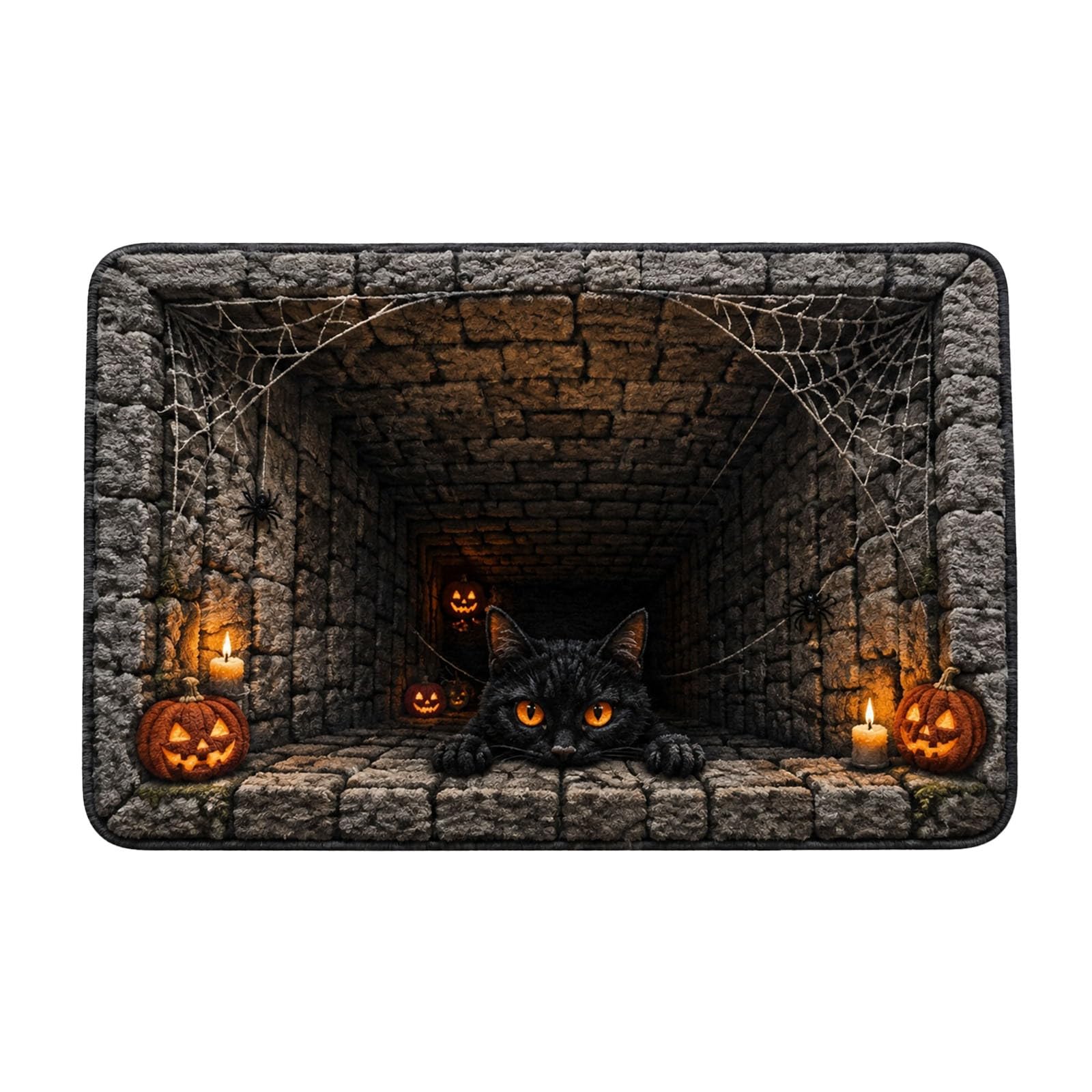 Halloween Decorations Halloween Door Mat 3D Optical Illusion Rug Spooky Front Door Decor Rectangle Round Pattern Carpet Non Slip Indoor Area Rug for Living Room Bedroom Outdoor Party Decor