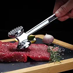 Amaciador de carne de aço inoxidável, amaciador de martelo de carne premium com alça confortável, martelo de cozinha para frango, concha, costeletas de vitela, carne e bife, achatador de carne