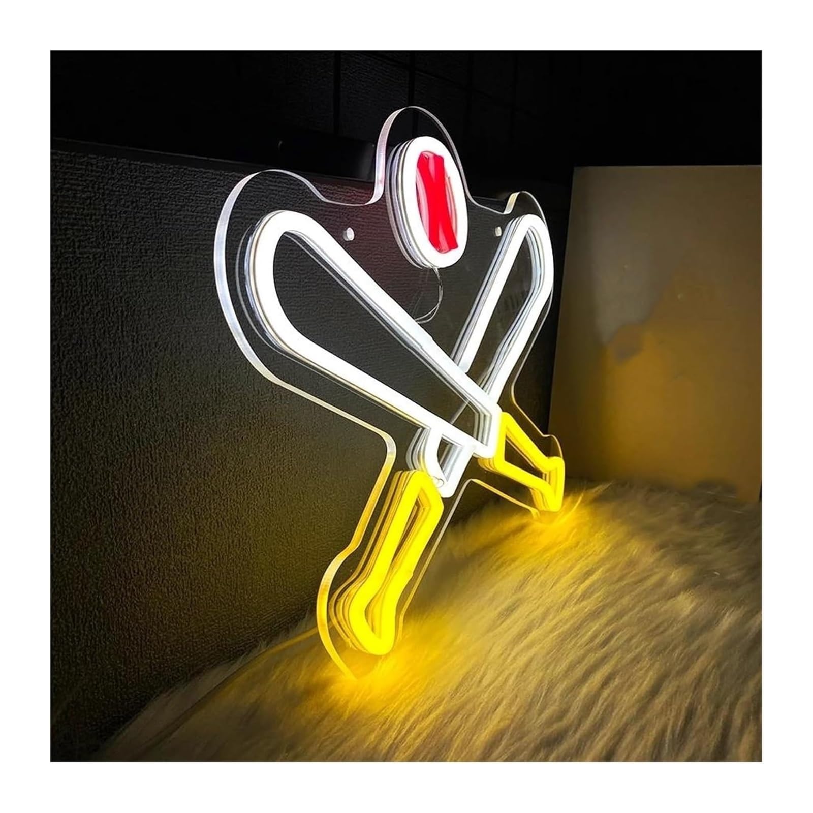 Generico Baseball per insegna al neon Luminosità regolabile Luce alimentata per sport Camera da letto Festa di compleanno Casa
