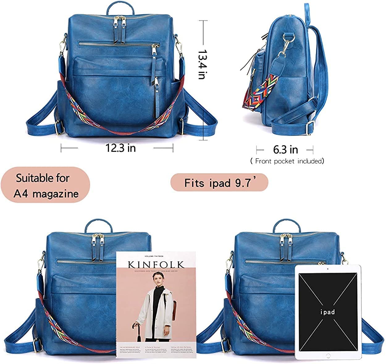 ProArch Stylish Suede Leather Anti Theft Women's Fashion Backpack | Sling | Shoulder | Handbag | Ladies Purse | College Bag for Girls 2