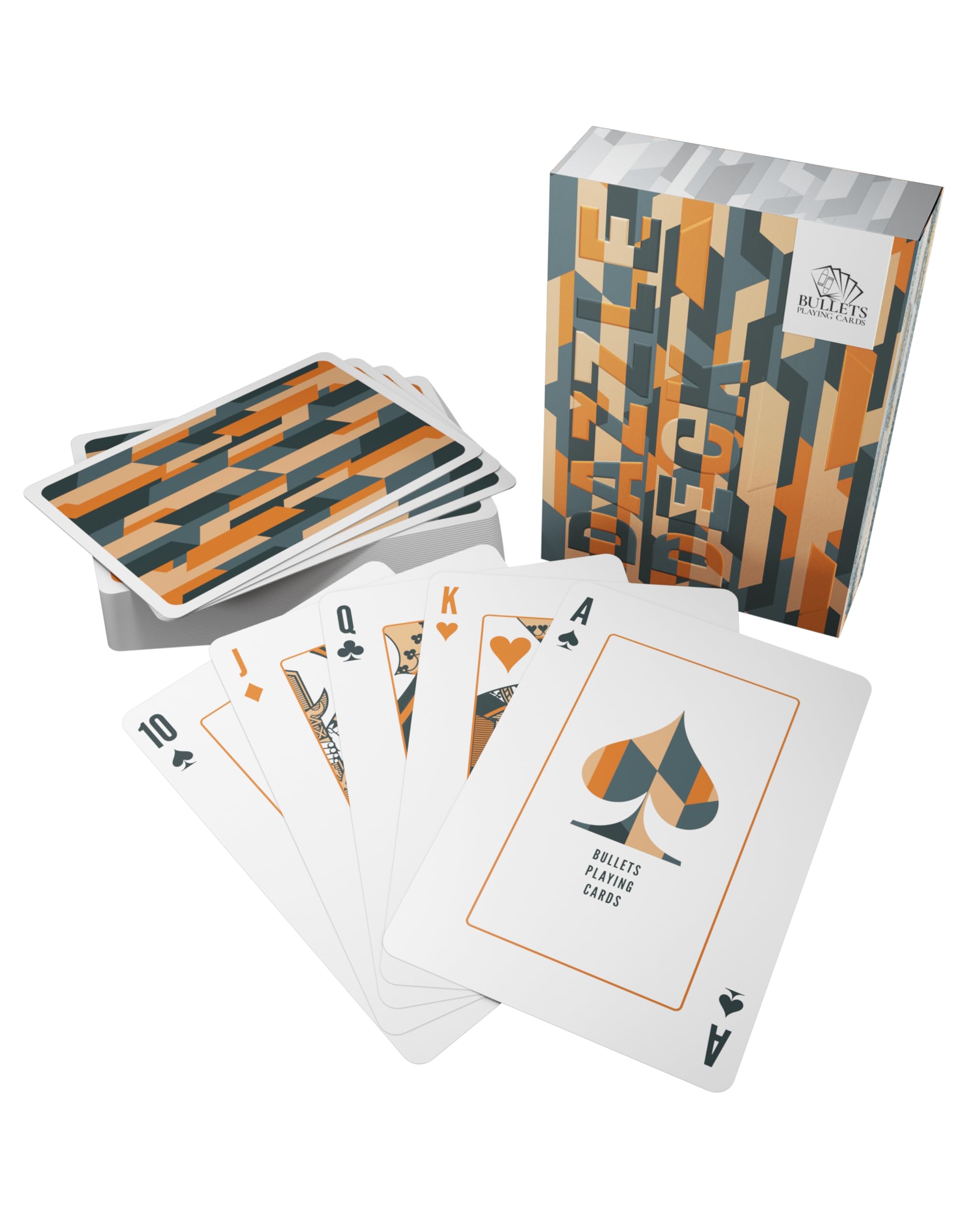Bullets Playing Cards, Dazzle Cards, Cardistry, 52 Sheets Including 2 Jokers, Magic Cards (Orange)
