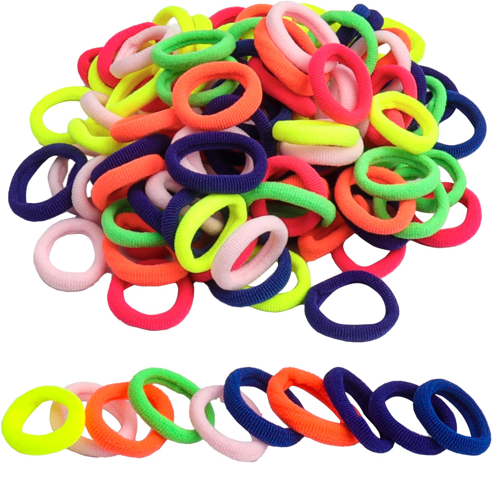 BEILUBANG 200PCS Cotton baby Hair Bands, Multi-colour baby Elastic Hair Bands, Colourful Bobble Hair Styles