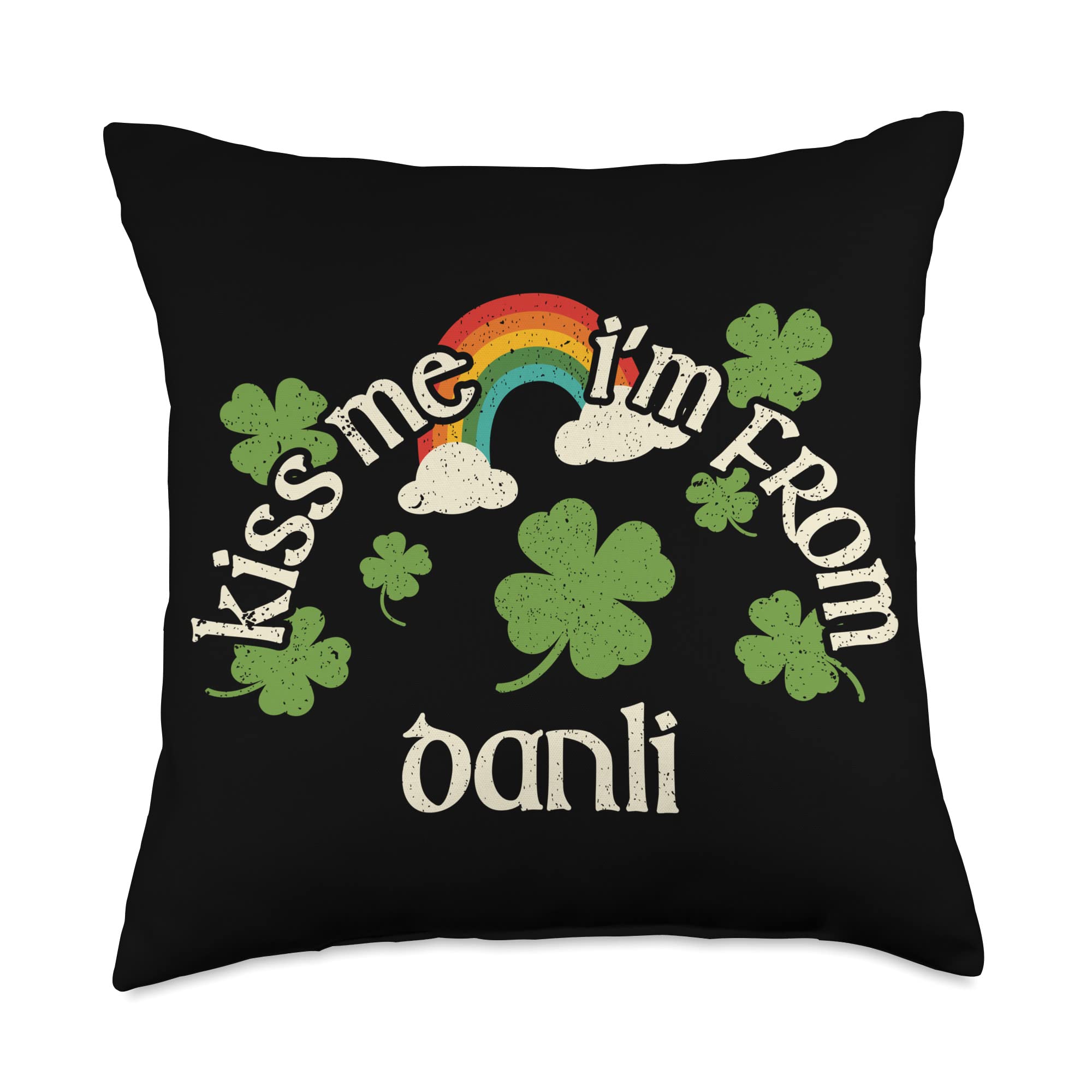 Kiss Me Shamrock-City St. Patrick's Day Danli Throw Pillow, 18x18, Multicolor
