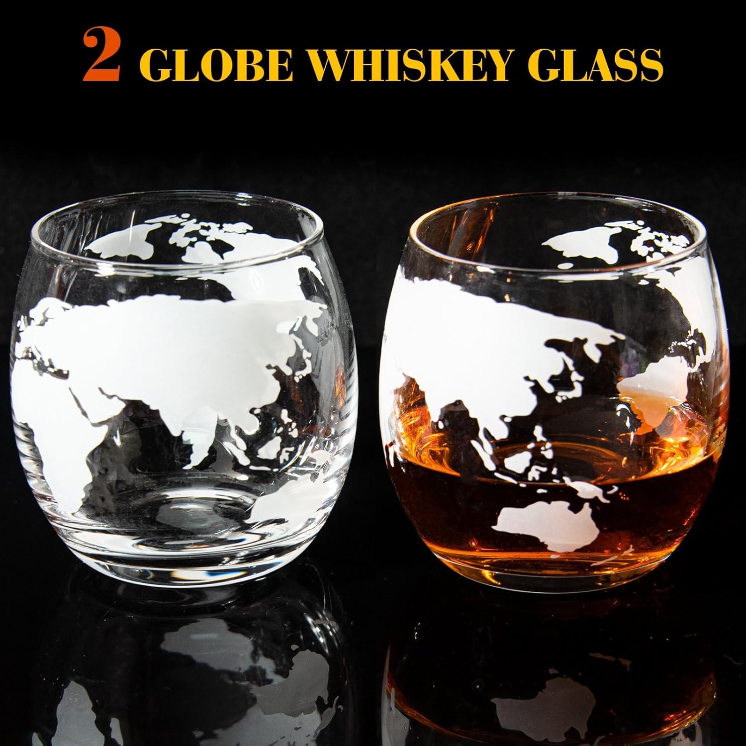 Whiskey Decanter Set with 2 Glasses - Ideal Christmas Gift for Men, Dad, Husband, Brother Anniversary Birthday Gifts for Him Liquor Scotch Bourbon Vodka