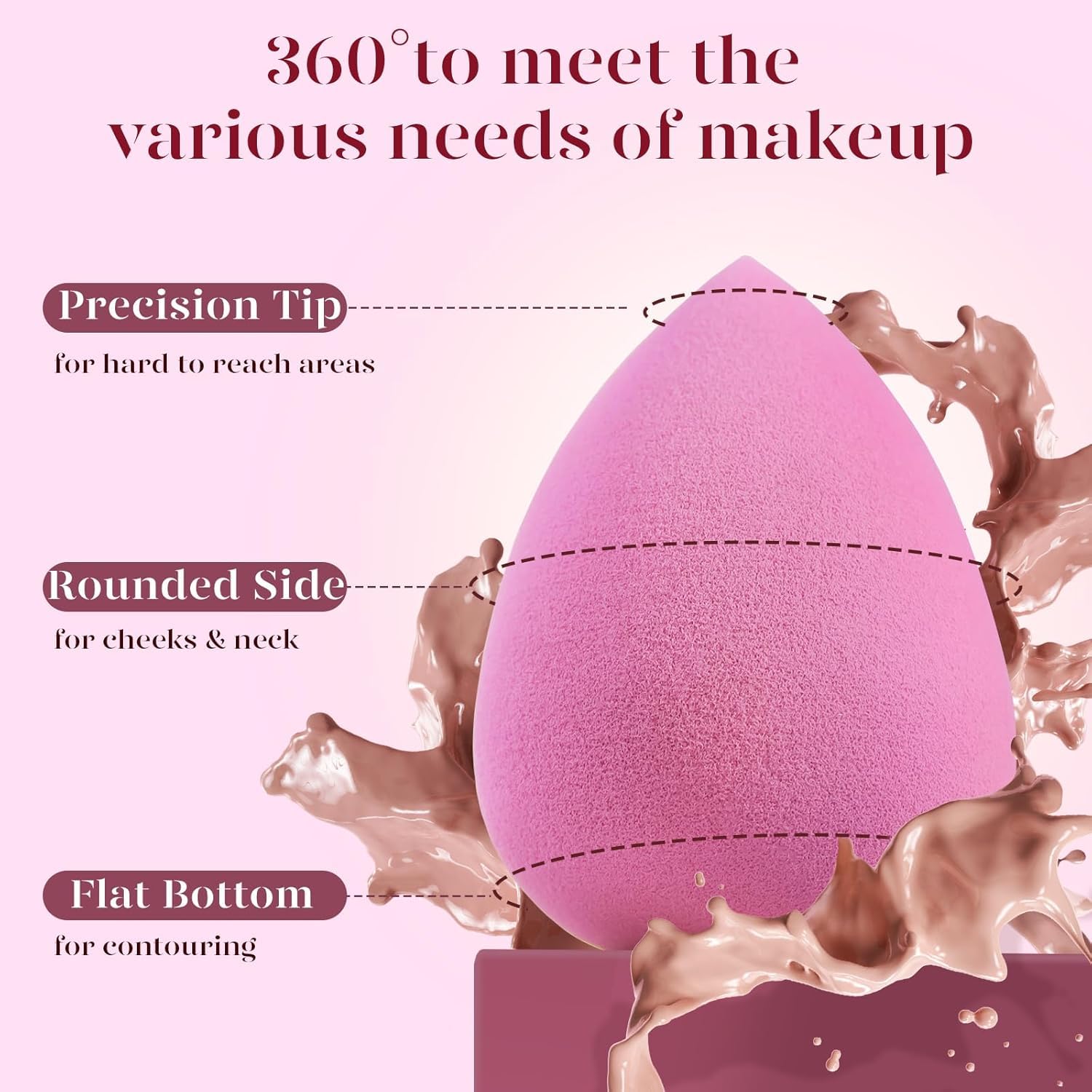 BUNGALOW BEAUTY Beauty Blender for Makeup | Reusable | Multi-Use Beauty Blender | Easy to clean | Maintain & Store II Latex-Free Sponge II Suitable for Sensitive Skin (Beige) 4