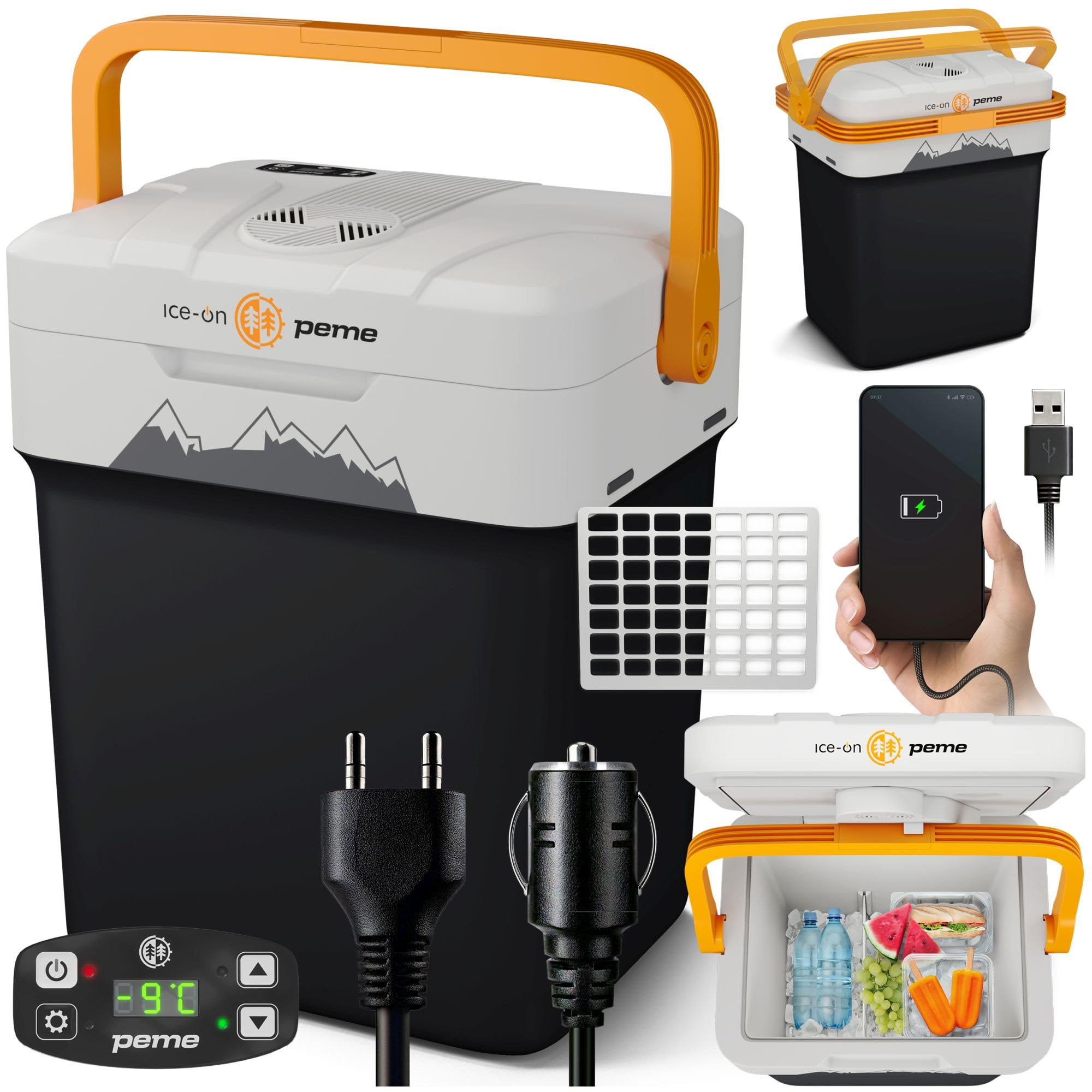Peme Frigorifero Portatile 25,7L 12V 220-240V Elettrico Silenzioso Freezer Campeggio Auto