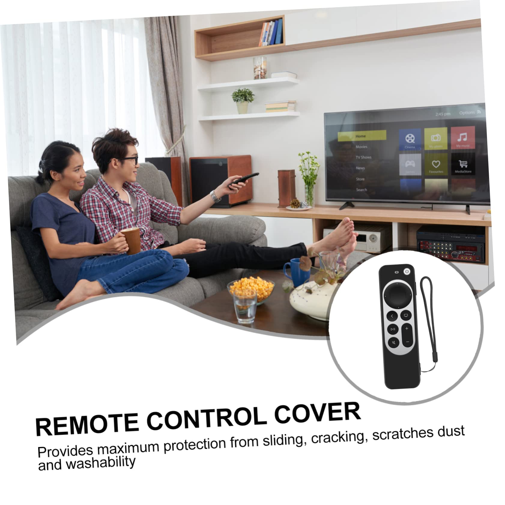 UKCOCO 5pezzi Custodia Protettiva Con Cinturino Compatibile Per Telecomando Tv Resistente Agli Urti Antiscivolo Facile Da Installare Protezione Completa Da Graffi e Polvere