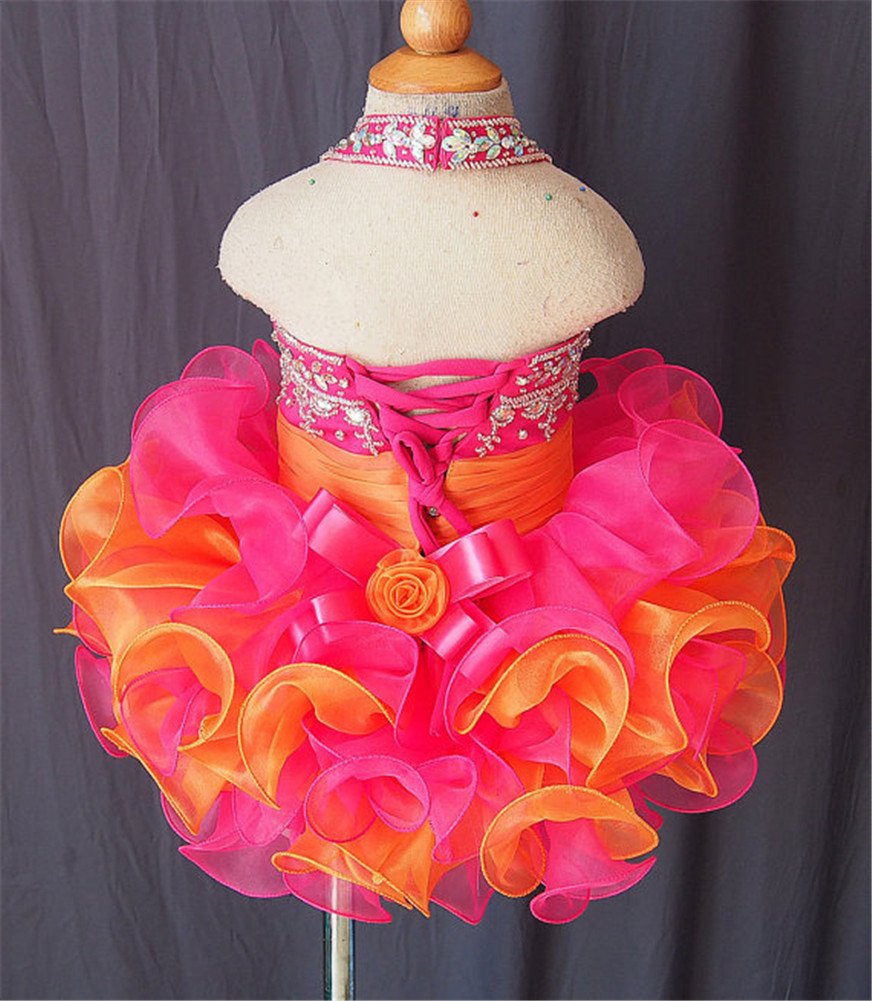 Junguan Little Baby Kids Pageant Party Cupcake Pageant Dress 5 US Fuchsia