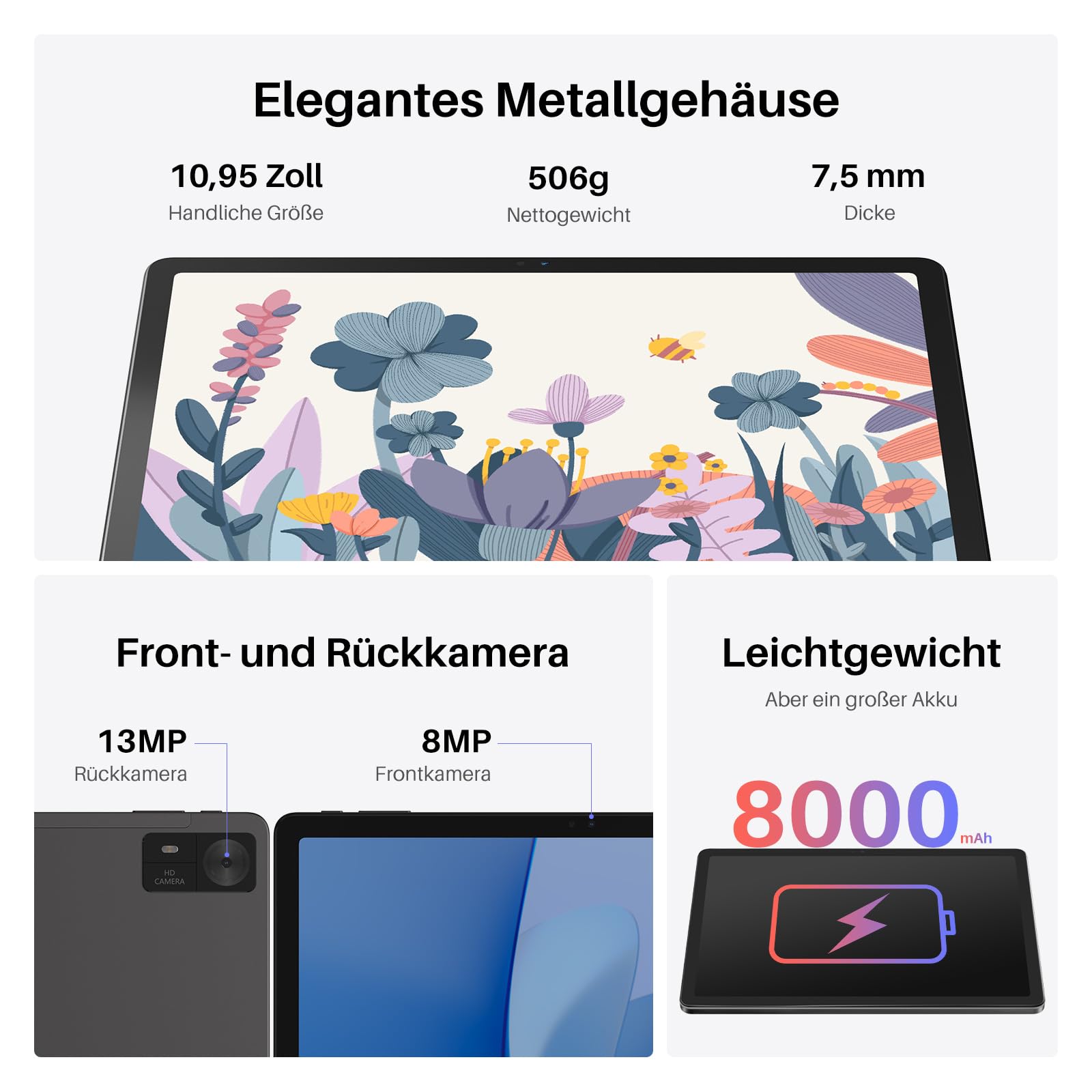 HUION Kamvas Slate 11 Grafiktablett mit Display ohne PC, Neigungsstift, 8 GB + 128 GB, Android 14, WLAN, 8000-mAh-Akku, Tragbares 10,95-Zoll-Standalone-Zeichentablett mit 90-Hz-Bildwiederholrate