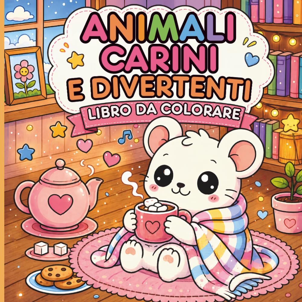 Animali Carini e Divertente: Disegni kawaii, divertenti e rilassanti per bambini e adulti