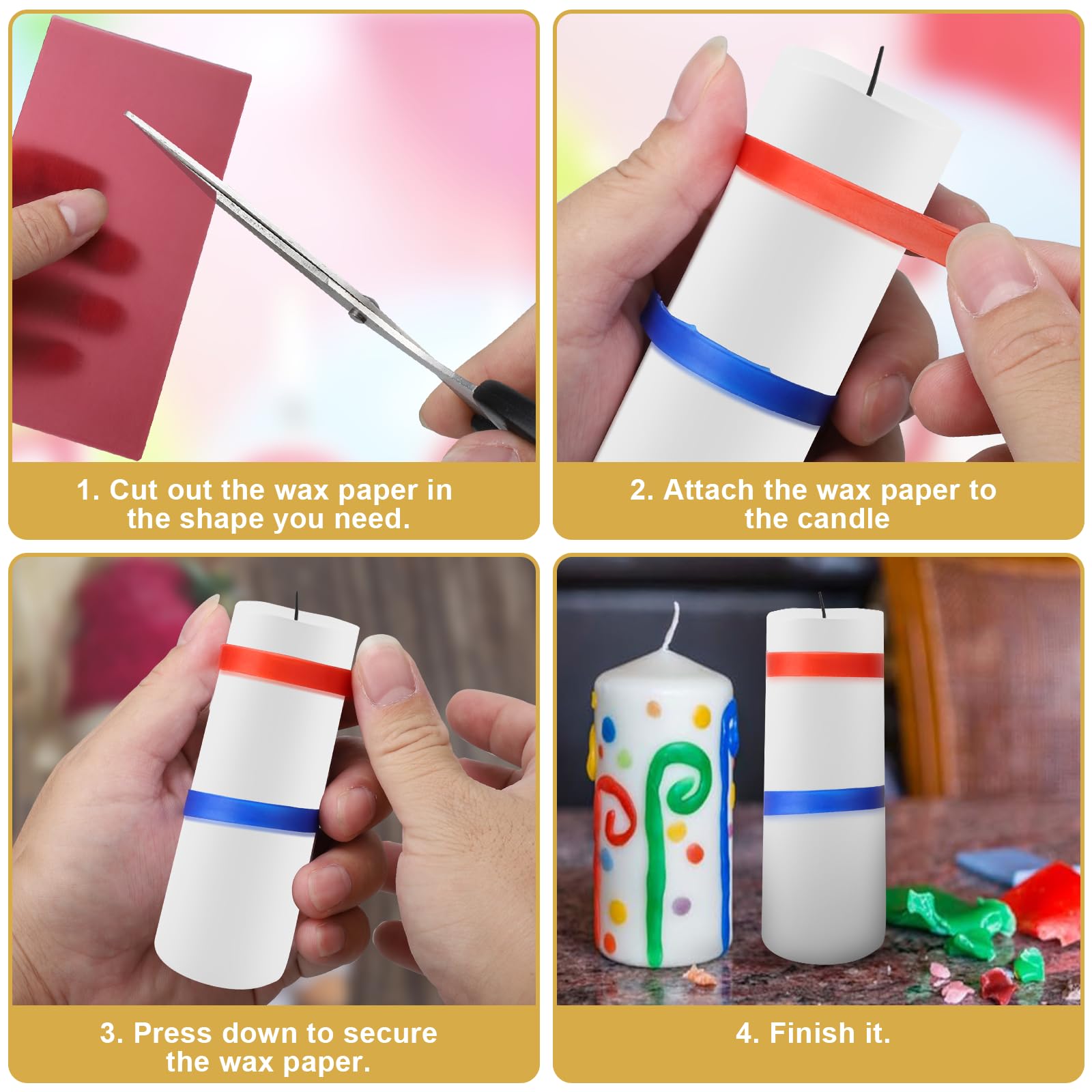 Autocollants Dorés Pour Bougies De Baptême – Personnalise Tes Bougies Avec élégance - 7