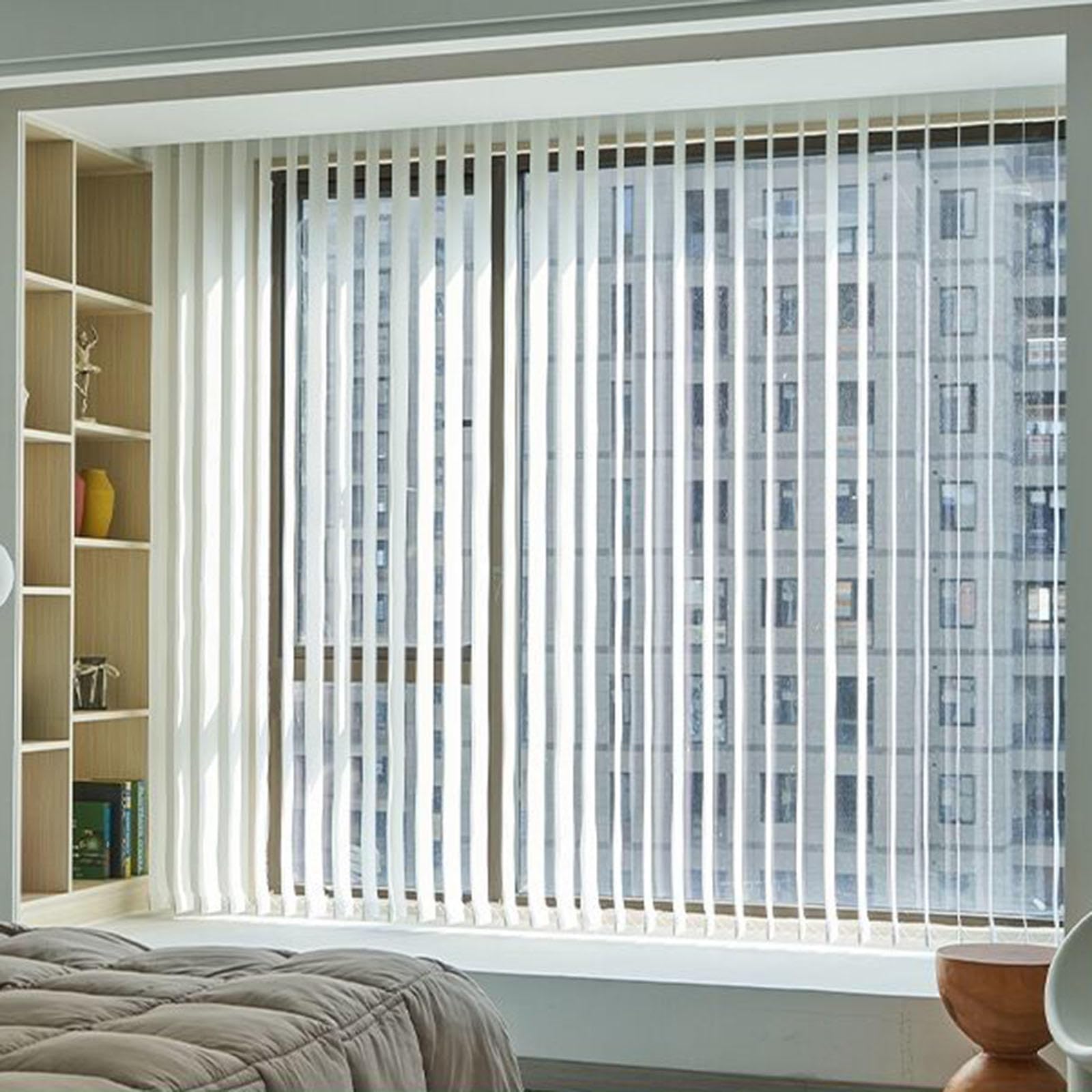 Cortina Lamas Verticales Para Interior,Persianas Verticales Filtrantes De Luz 60%,Persianas Venecianas Verticales Para Puertas Ventanas 60cm 70cm 80cm 90cm 100cm 110cm 120cm,W×H-120x175cm/47x69in