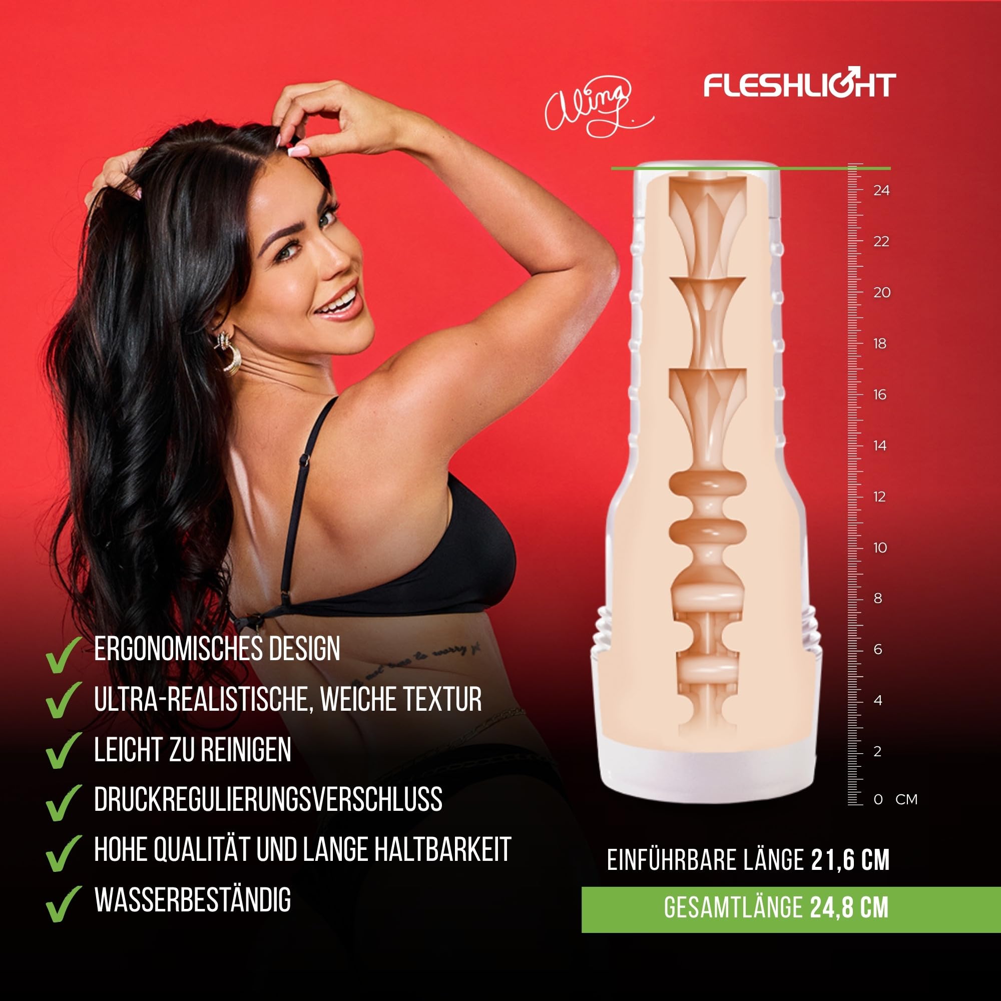 Fleshlight Alina Lopez Rose (Lady) - SuperSkin Masturbator, Sex-Spielzeug extrem realistisch